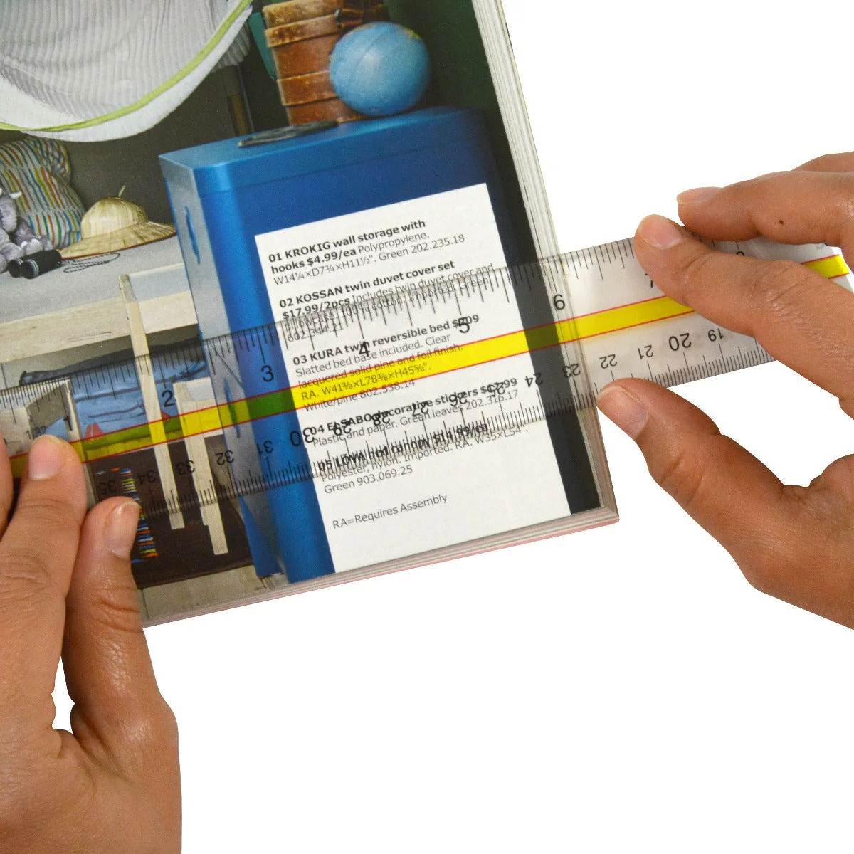 Westcott Acrylic Data Highlight Reading Ruler With Tinted Guide, 15" Clear (10580) - Image 3
