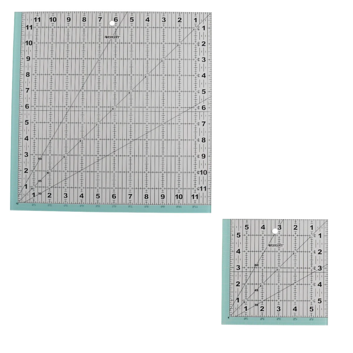Westcott Acrylic Ruler Pack, Metric/Imperial, Clear, 2-Pack (14800-PARENT)