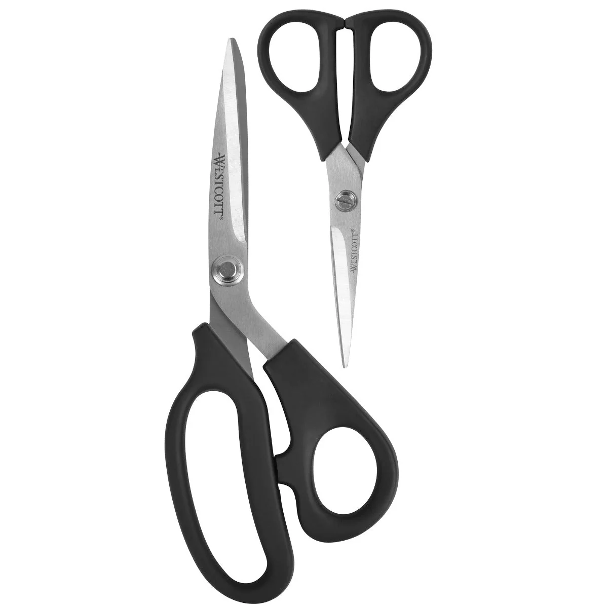 Westcott All Purpose Plus 8", Bent, 5", Straight, Black, 2-Piece