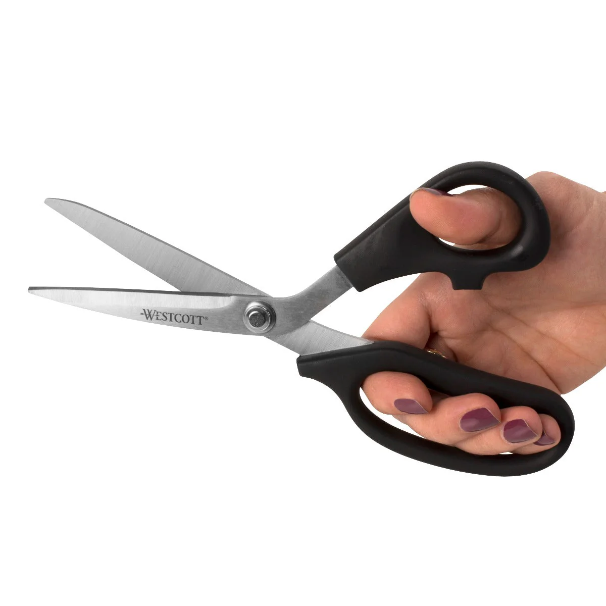 Westcott All Purpose Plus 8", Bent, 5", Straight, Black, 2-Piece - Image 4