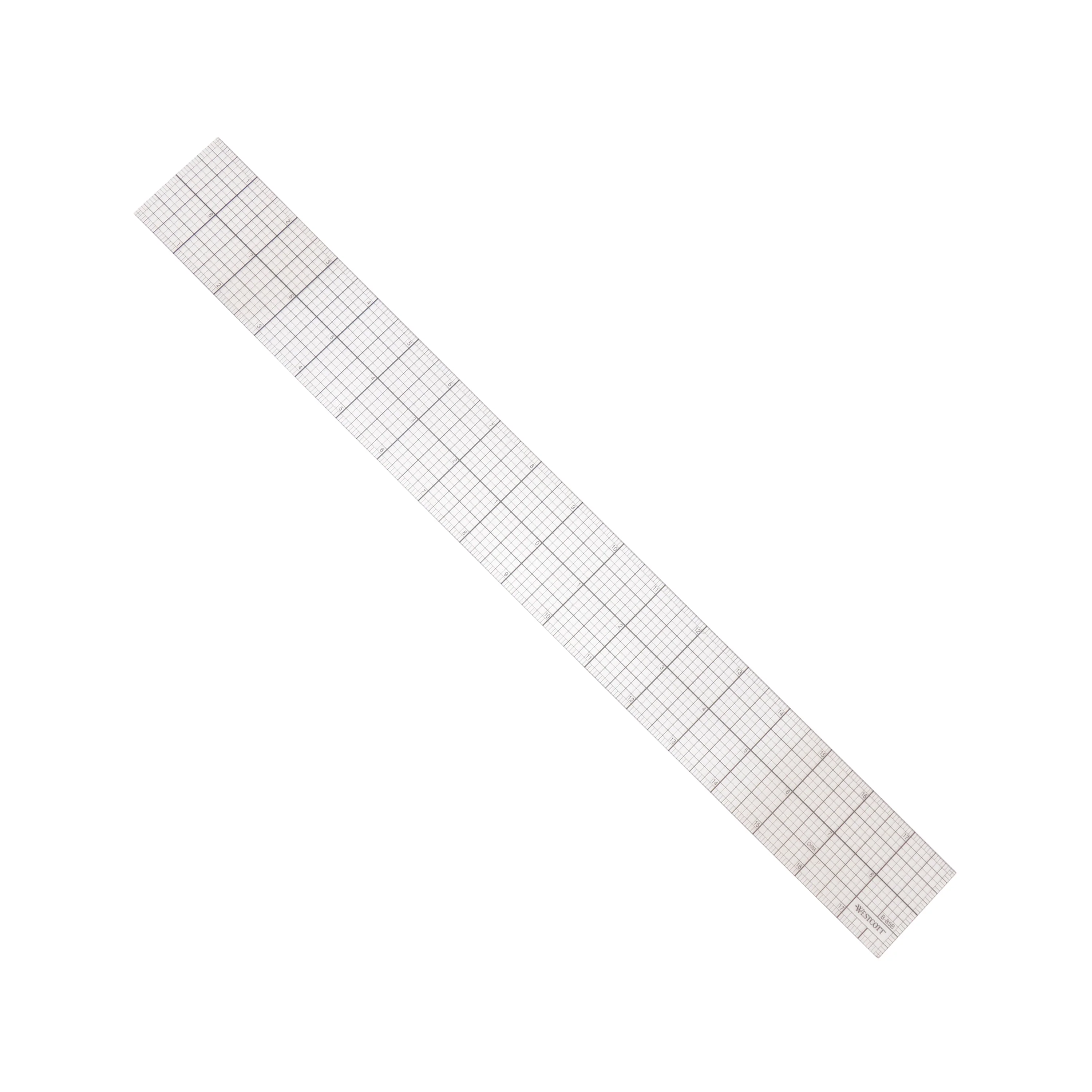 Westcott Beveled Graph Ruler, 2 x 18", Transparent (B-85B)