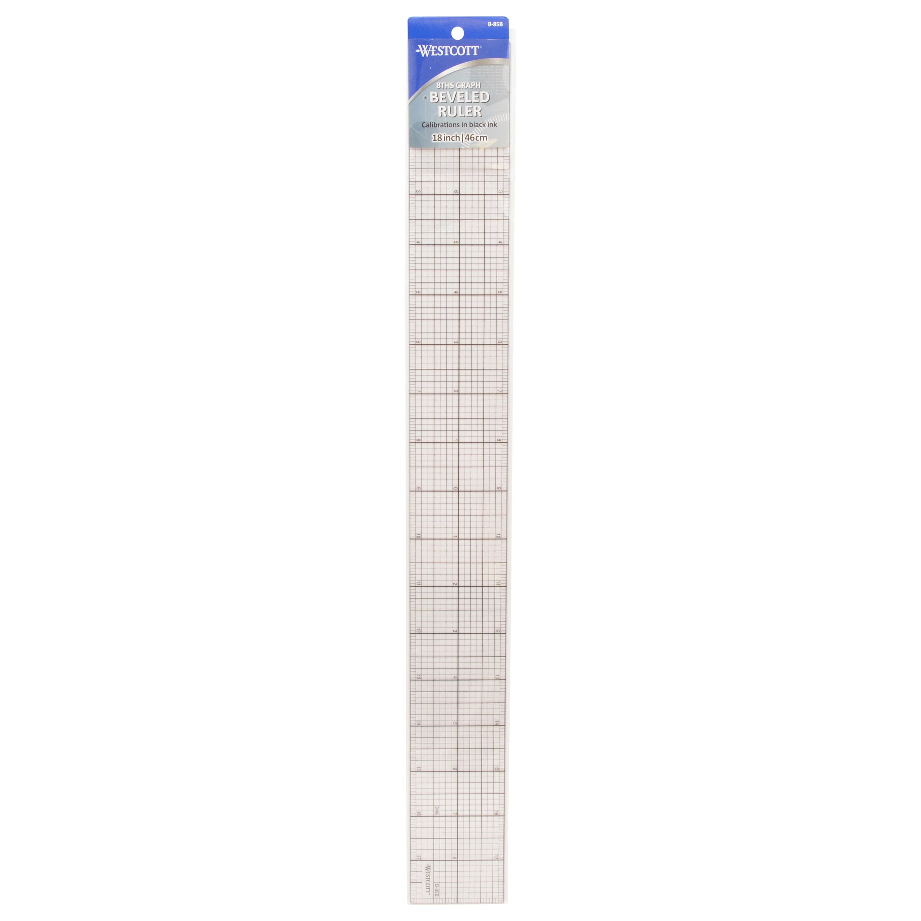 Westcott Beveled Graph Ruler, 2 x 18", Transparent (B-85B) - Image 2