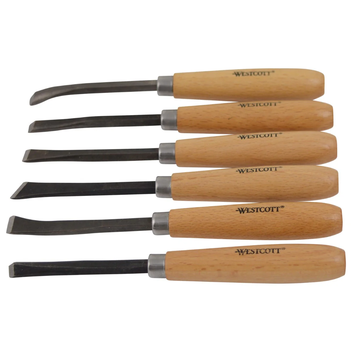 Westcott CarboTitanium Deluxe Carving Tools Set for Wood Working, Soap Carving, Print Making, Clay Sculpture, 6-Piece Set (00675-Parent)