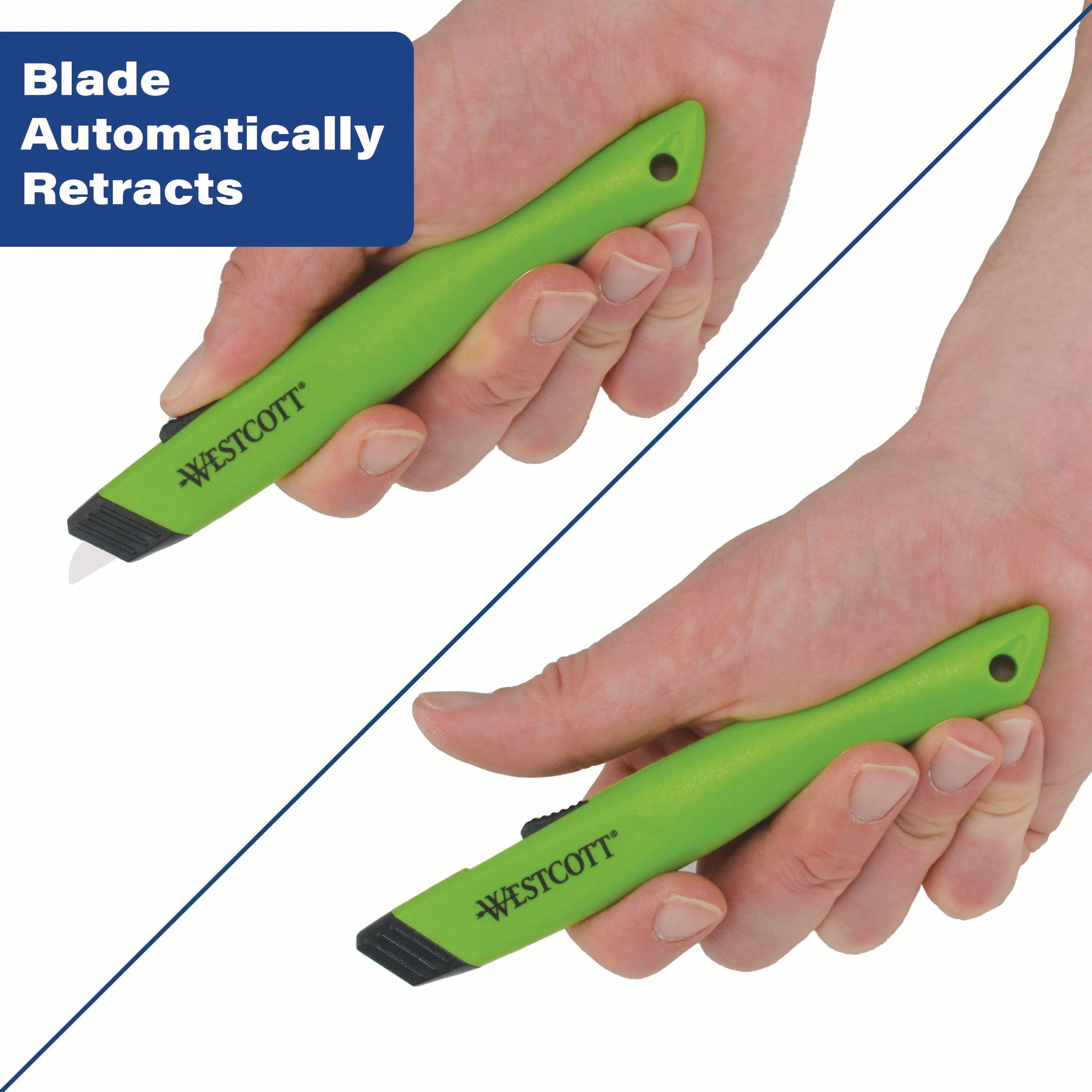 Westcott Full Size Auto Retractable Ceramic Utility Box Cutter (16475) - Image 3