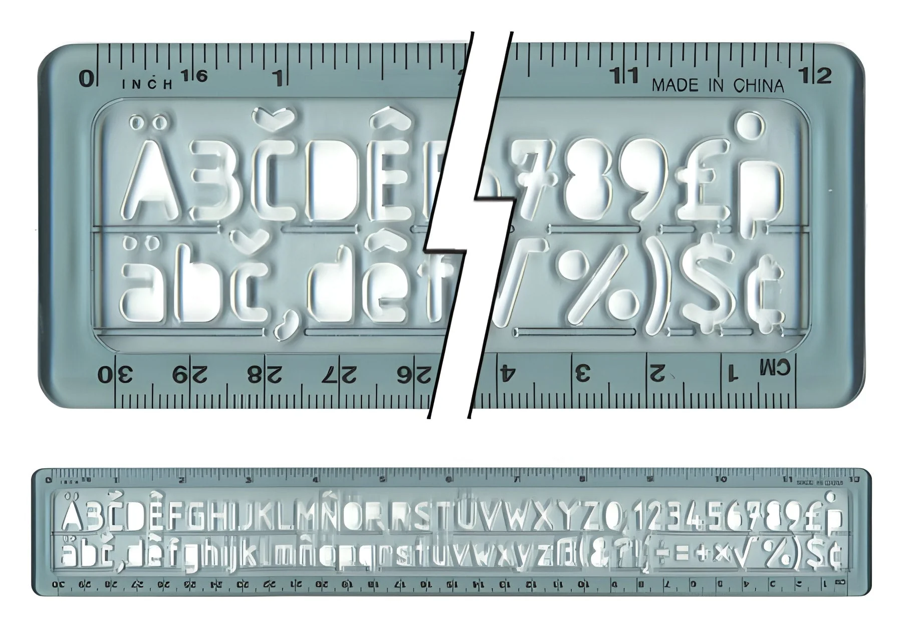 Westcott Combo Lettering Guide Ruler,", Metric, 12", 30cm (KT-35)
