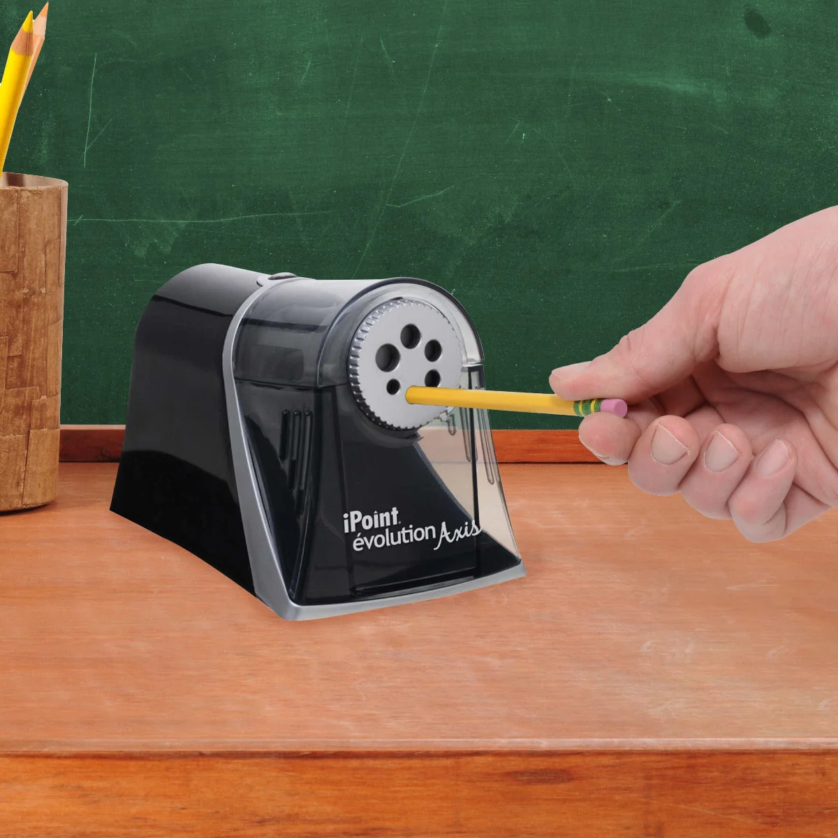 Westcott Electric iPoint Evolution Axis Heavy Duty Pencil Sharpener, Black and Silver (15509) - Image 12