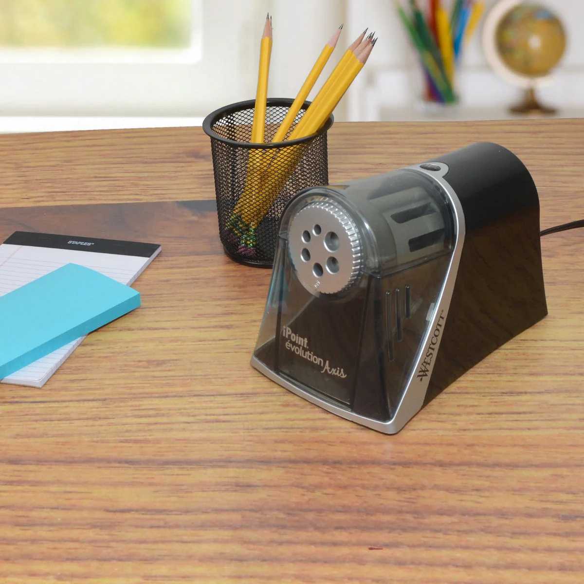Westcott Electric iPoint Evolution Axis Heavy Duty Pencil Sharpener, Black and Silver (15509) - Image 9