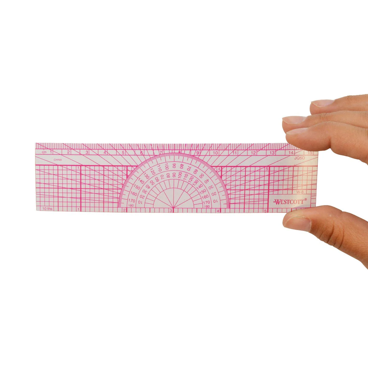 Westcott Engineers' Protractor Ruler, 6", 15cm, Transparent (W-8) - Image 4