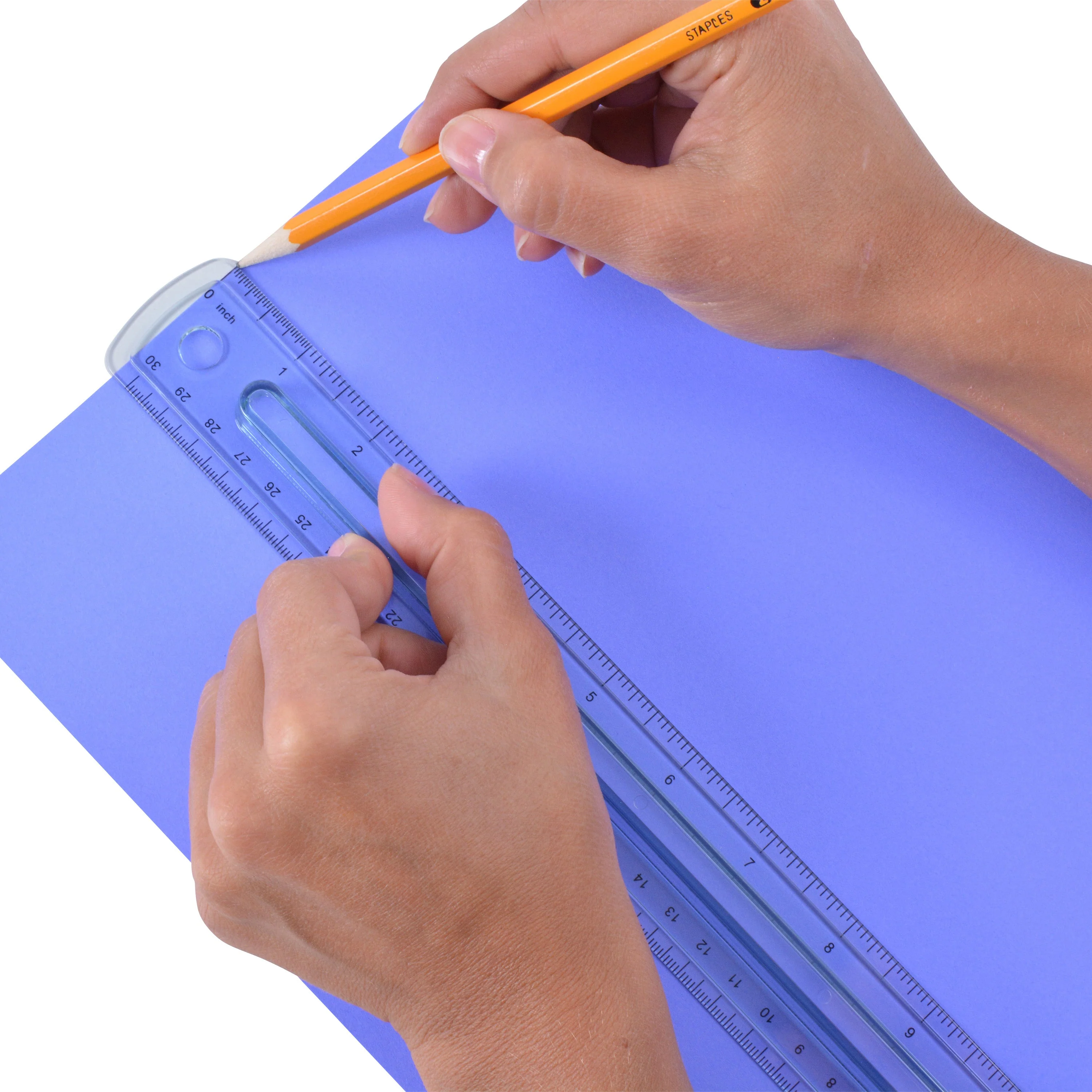 Westcott Finger Grip Ruler, Smoke Plastic, Inches and Metric, 12-Inch (00402) - Image 3