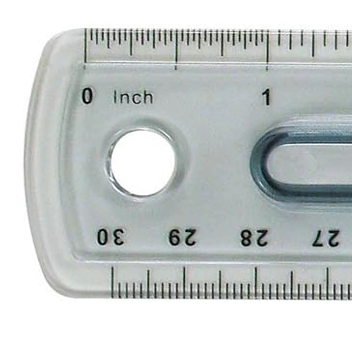 Westcott Finger Grip Ruler, Smoke Plastic, Inches and Metric, 12-Inch (00402) - Image 7