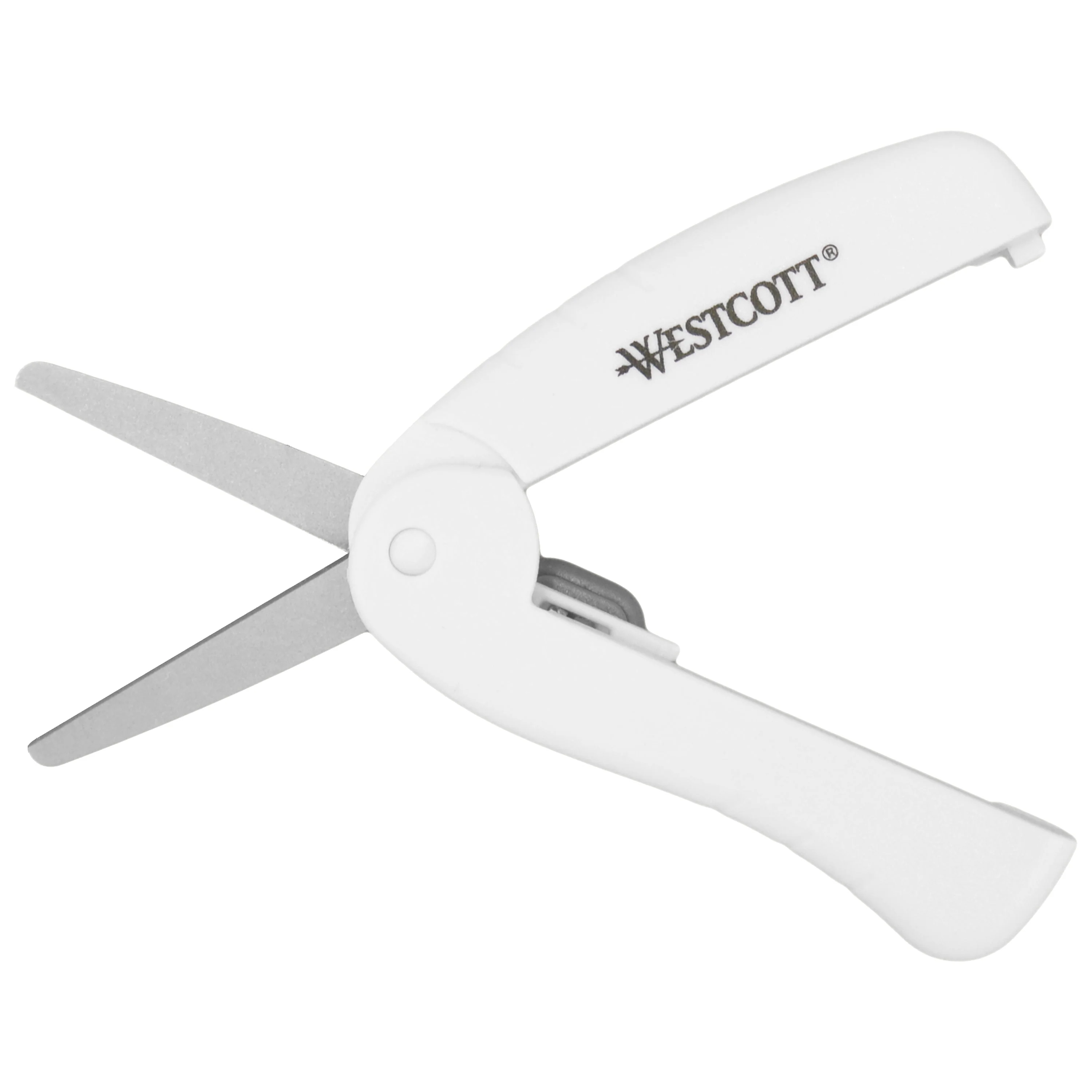 Westcott Folding Scissors, TSA Compliant and Portable, Titanium Blades with White Handles, for Travel, Crafting and Sewing (00766) - Image 2