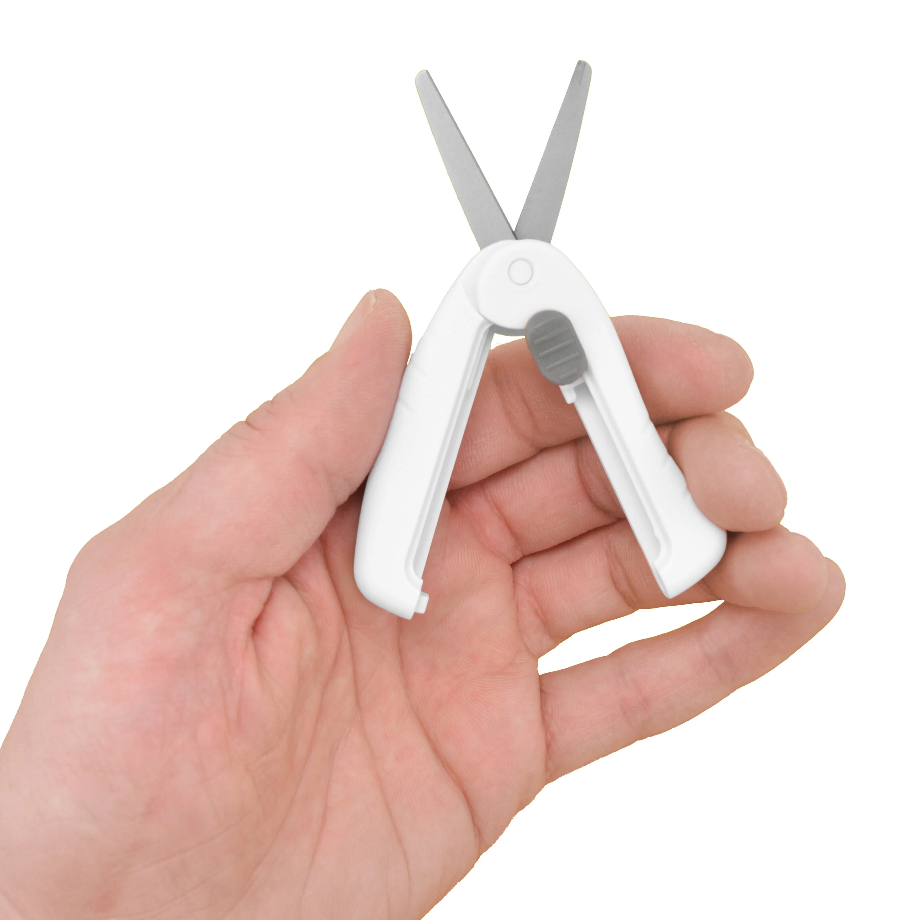 Westcott Folding Scissors, TSA Compliant and Portable, Titanium Blades with White Handles, for Travel, Crafting and Sewing (00766) - Image 5