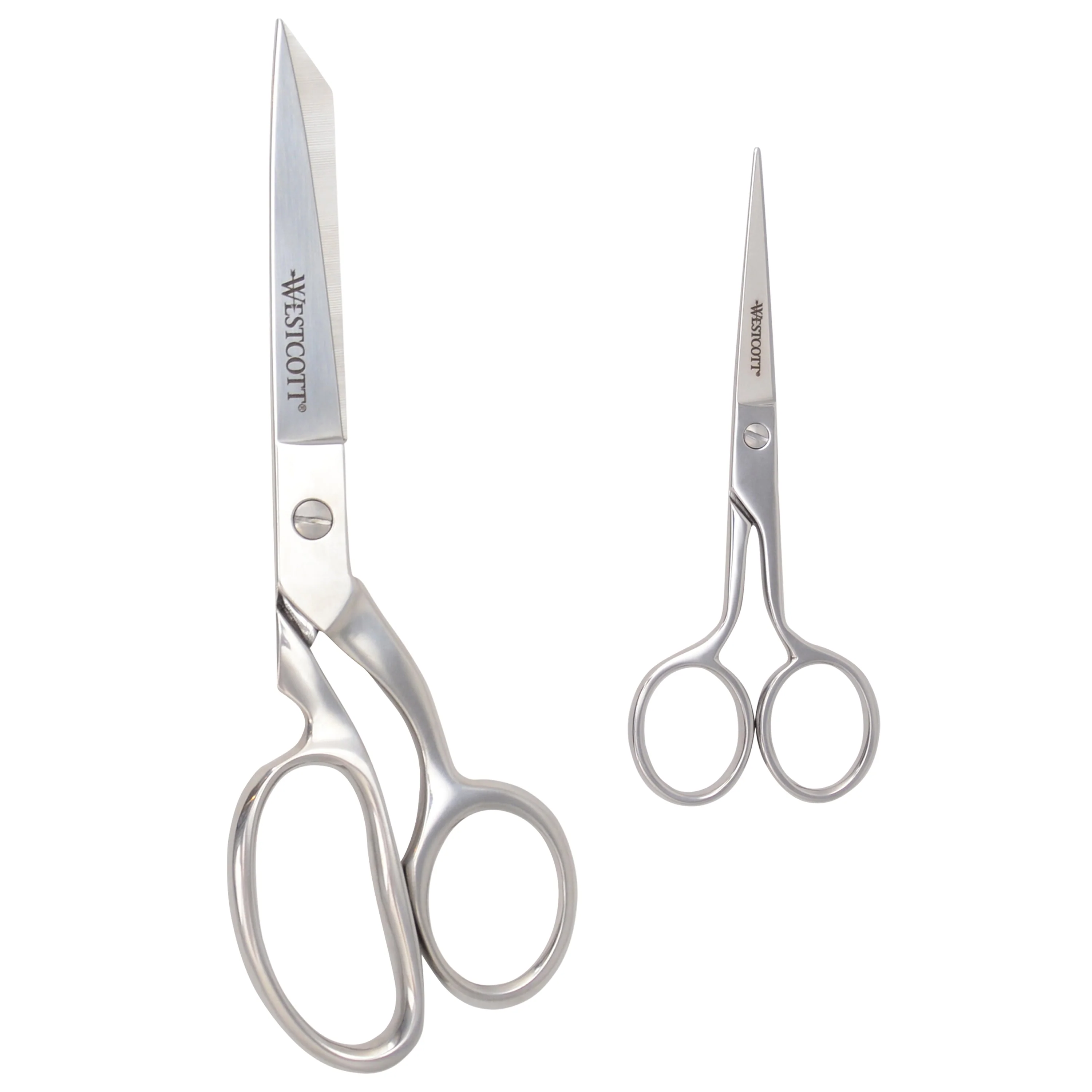 Westcott Forged 8in & 5in Scissors for Fabric and Paper Crafts, 2-Pack, Detail Snips and Heavy Duty Shears, Dressmaker Shears for Sewing, Tailoring, Quilting, Art, Office (00844-PARENT)