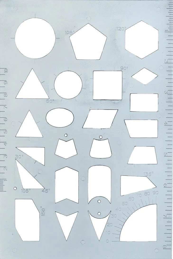 Westcott Geometry Template, Gray (KT-95)