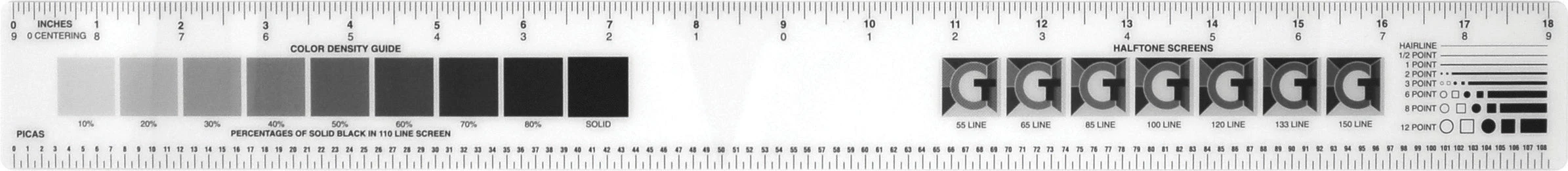 Westcott Graphic Arts Ruler, 12" (GA-86) - Image 2