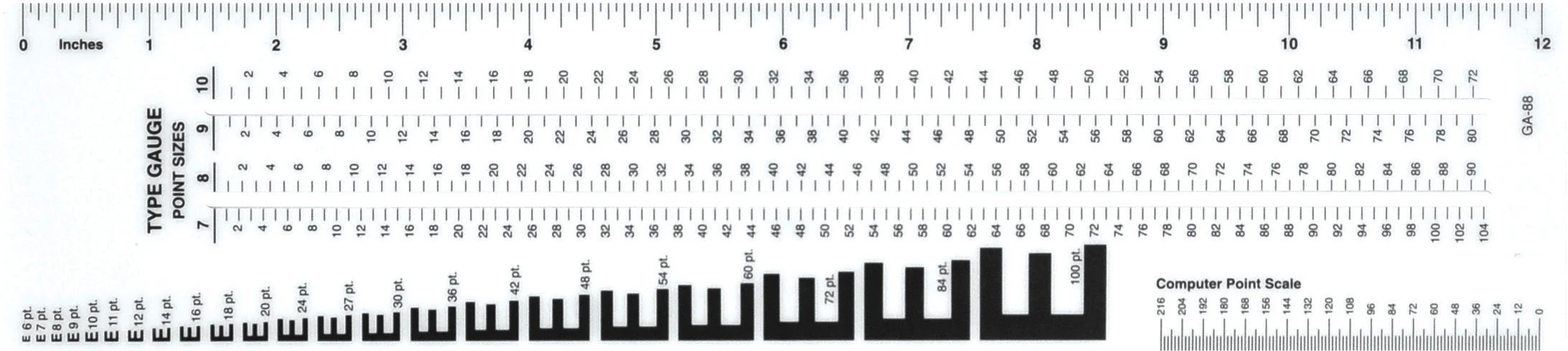 Westcott Graphic Arts Ruler, 3 x 12" (GA-88)
