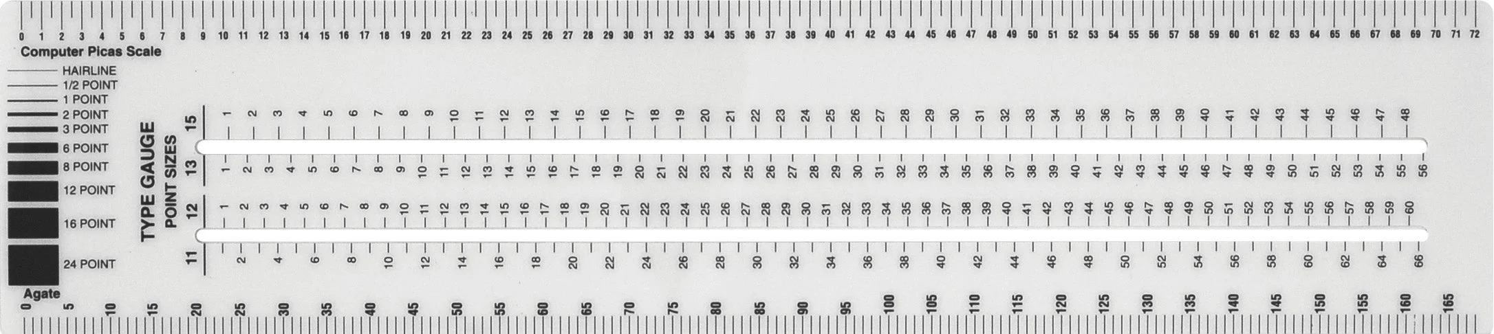 Westcott Graphic Arts Ruler, 3 x 12" (GA-88) - Image 2