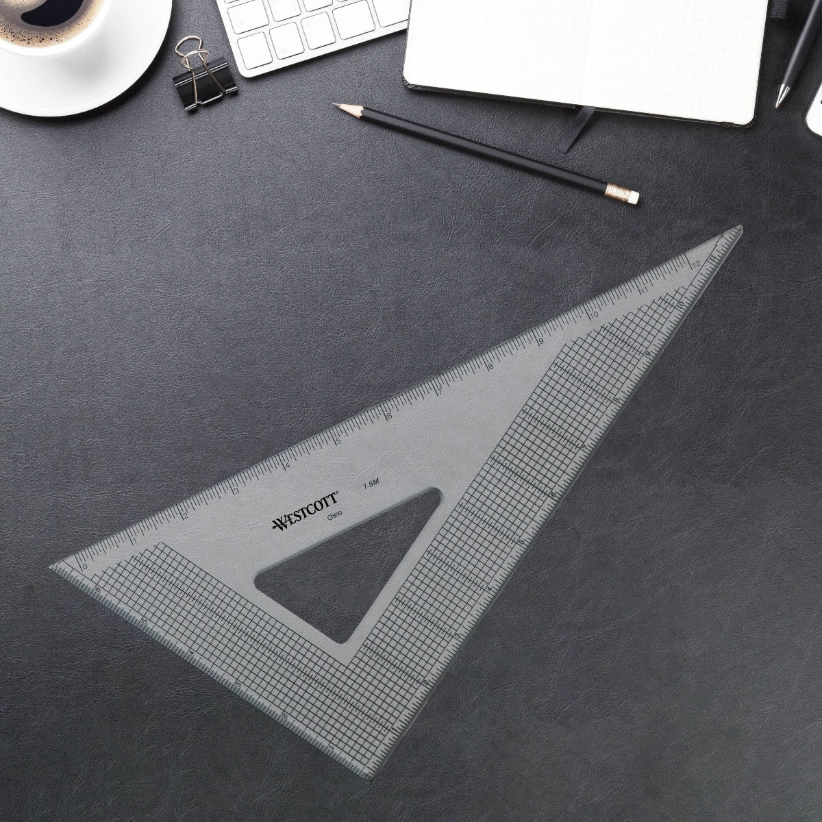 Westcott Grid Triangle, 12", 30/60 Degree, Transparent (T-5M) - Image 5