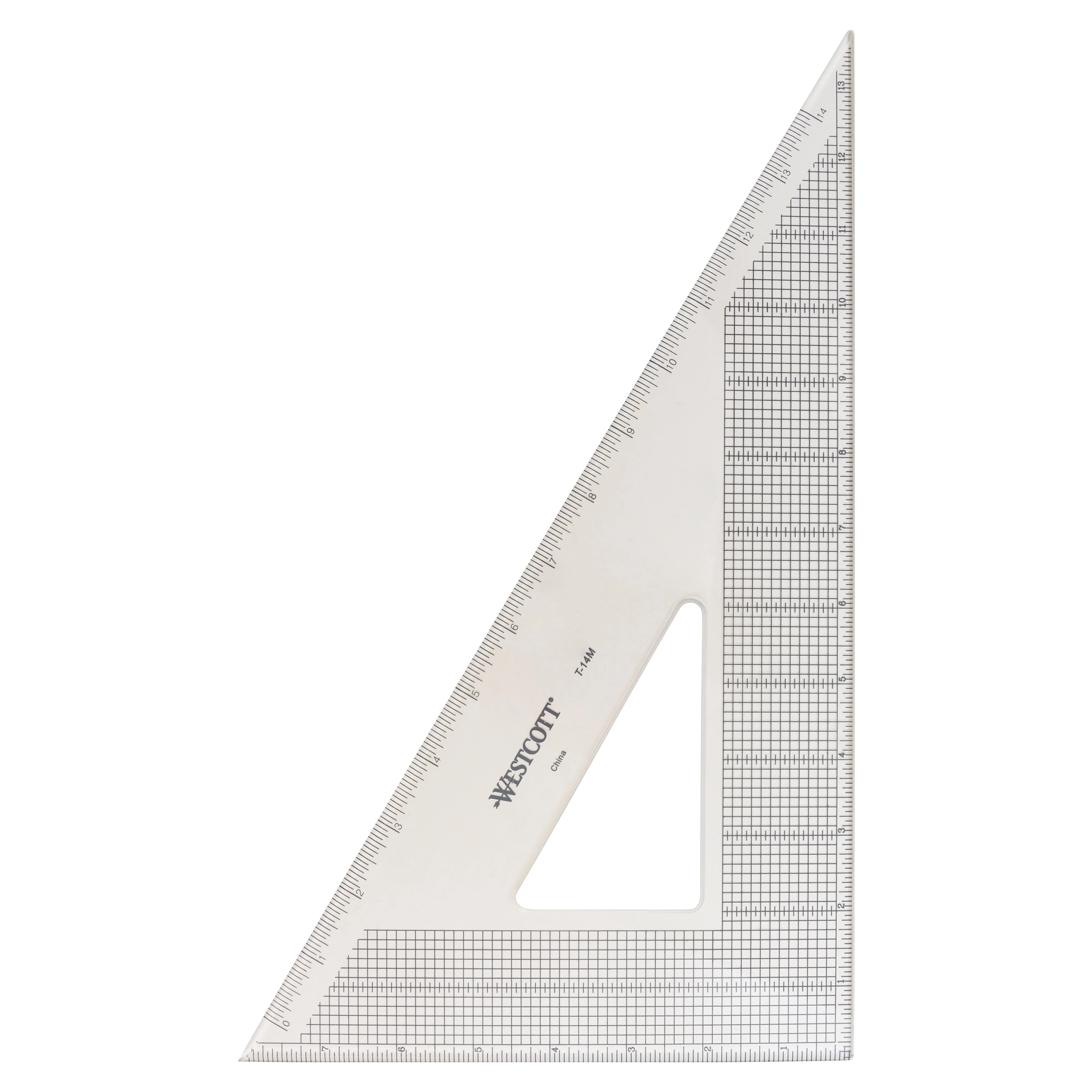 Westcott Grid Triangle, 14", 30/60 Degree, Transparent (T-14M)