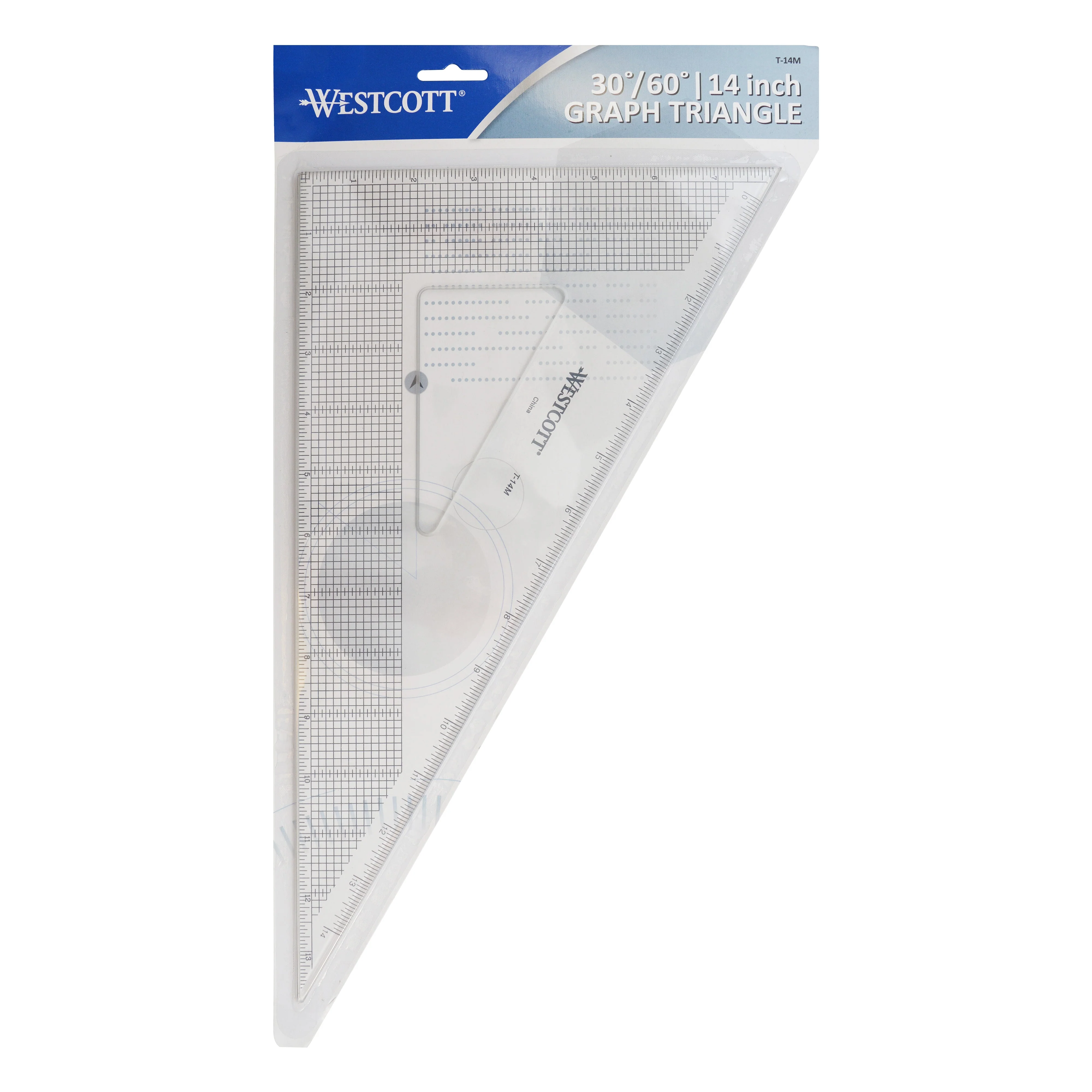 Westcott Grid Triangle, 14", 30/60 Degree, Transparent (T-14M) - Image 2