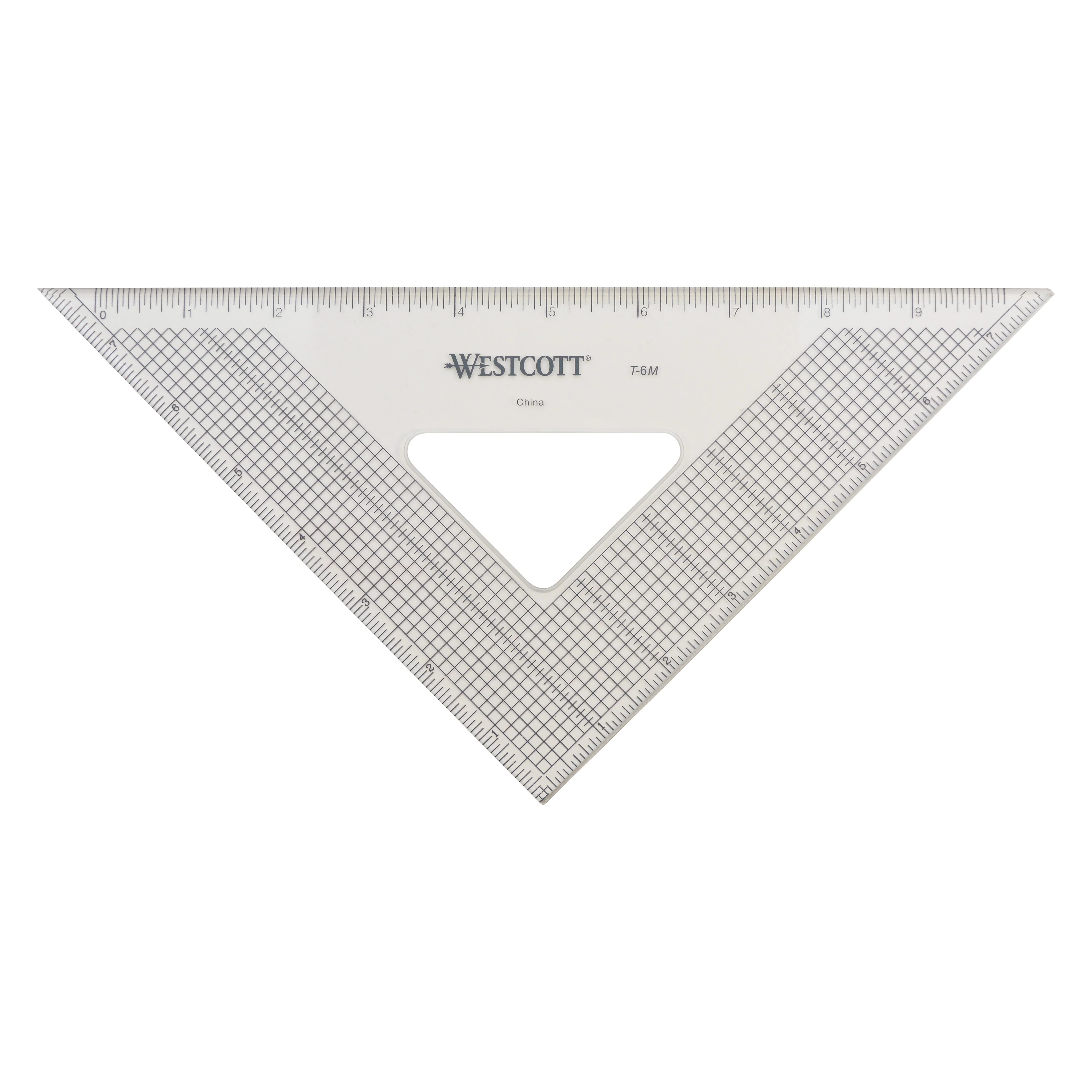 Westcott Grid Triangle, 8", 45/90 Degree, Transparent (T-6M) - Image 2