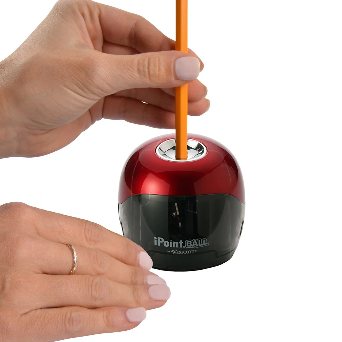 Westcott iPoint Ball Pencil Sharpener, Red/Black (15570) - Image 4