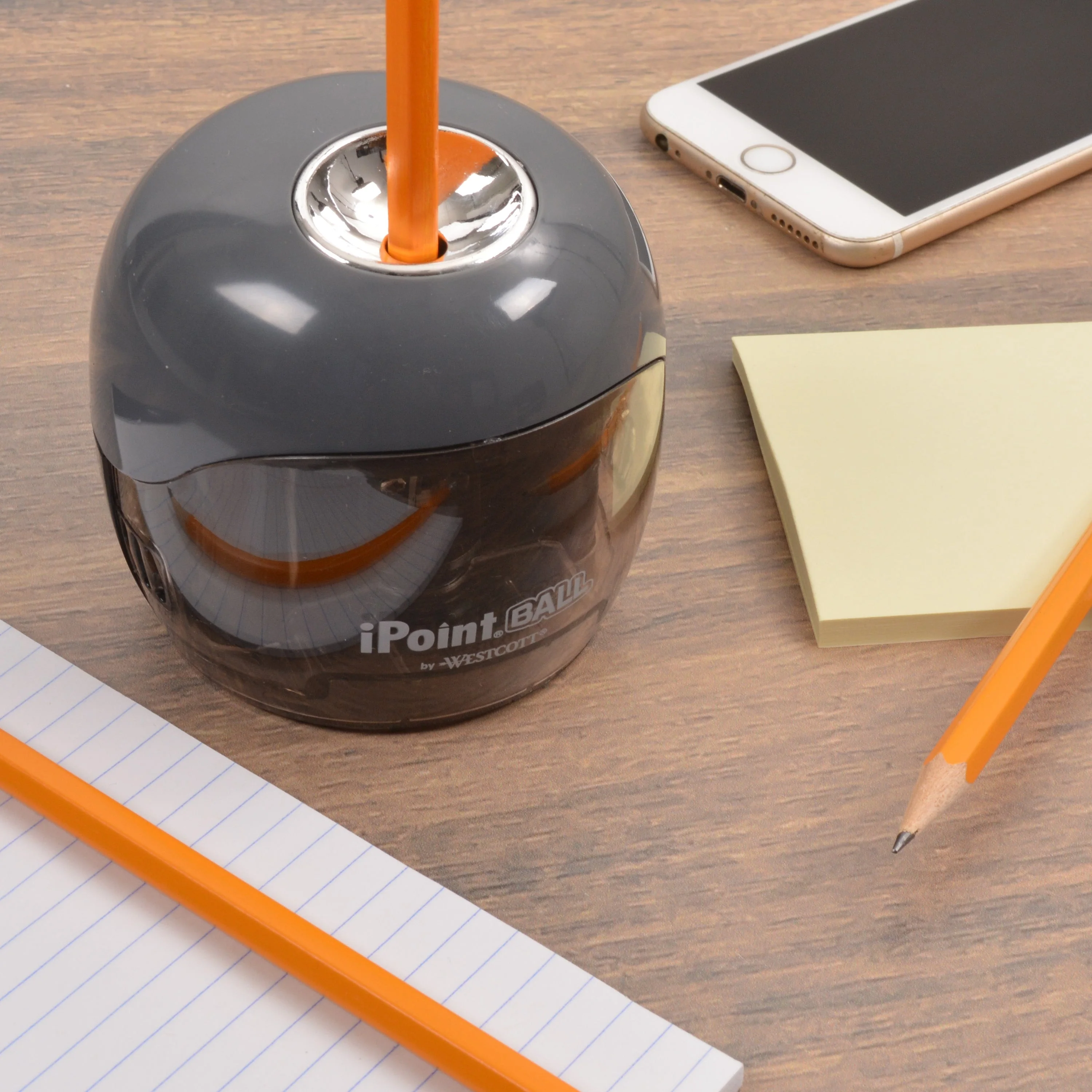 Westcott iPoint Ball Pencil Sharpener, Grey (17190) - Image 3