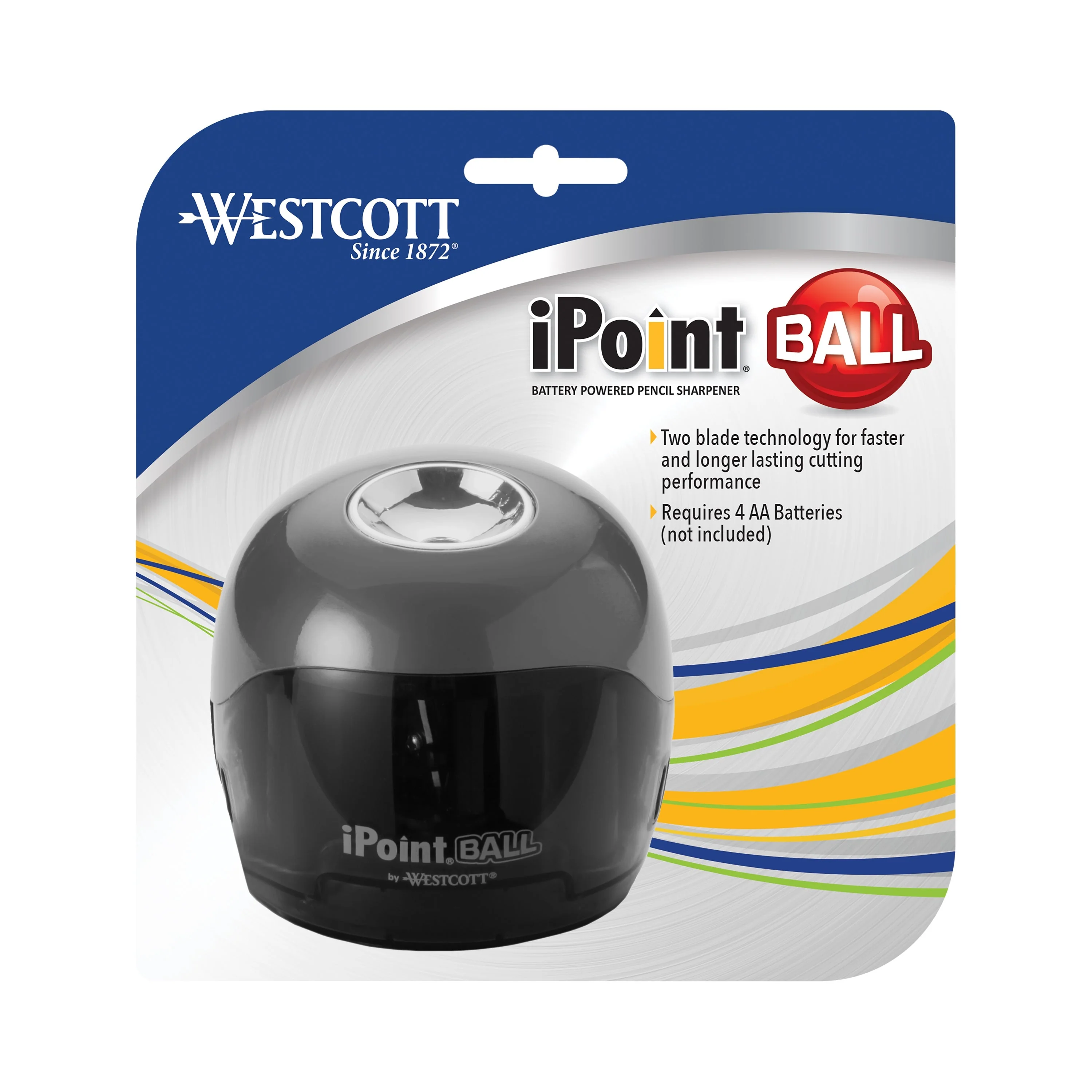 Westcott iPoint Ball Pencil Sharpener, Grey (17190) - Image 5