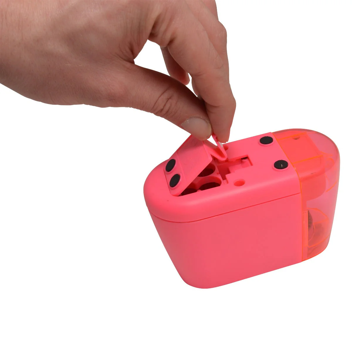 Westcott iPoint Duo™ Dual-Powered Battery/Electric Pencil Sharpener, Pink (17814) - Image 4
