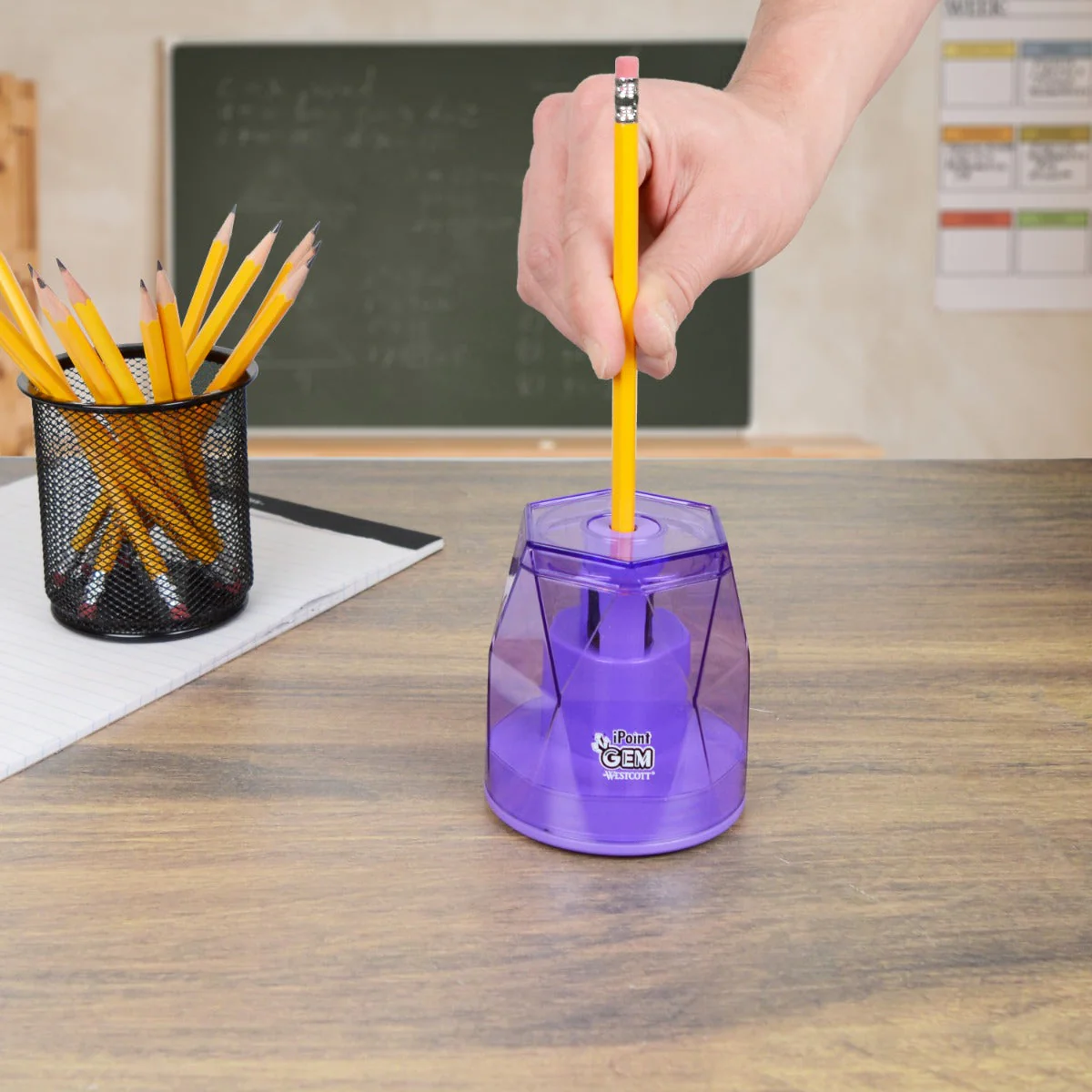 Westcott iPoint® GEM Battery Pencil Sharpener, Purple (00576-PARENT) - Image 6