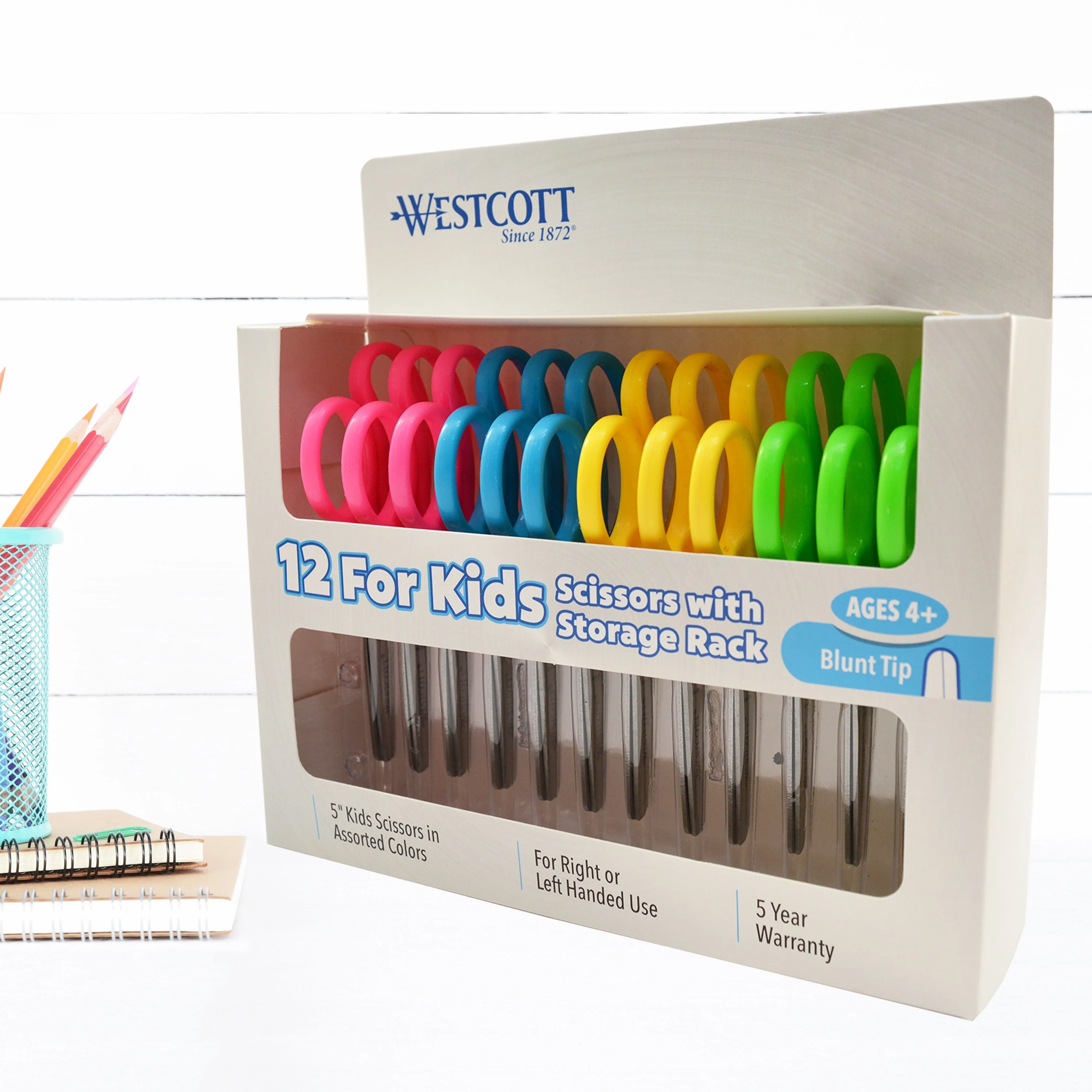 Westcott Kids 5" Scissors, Blunt (12 Pack) (13140)