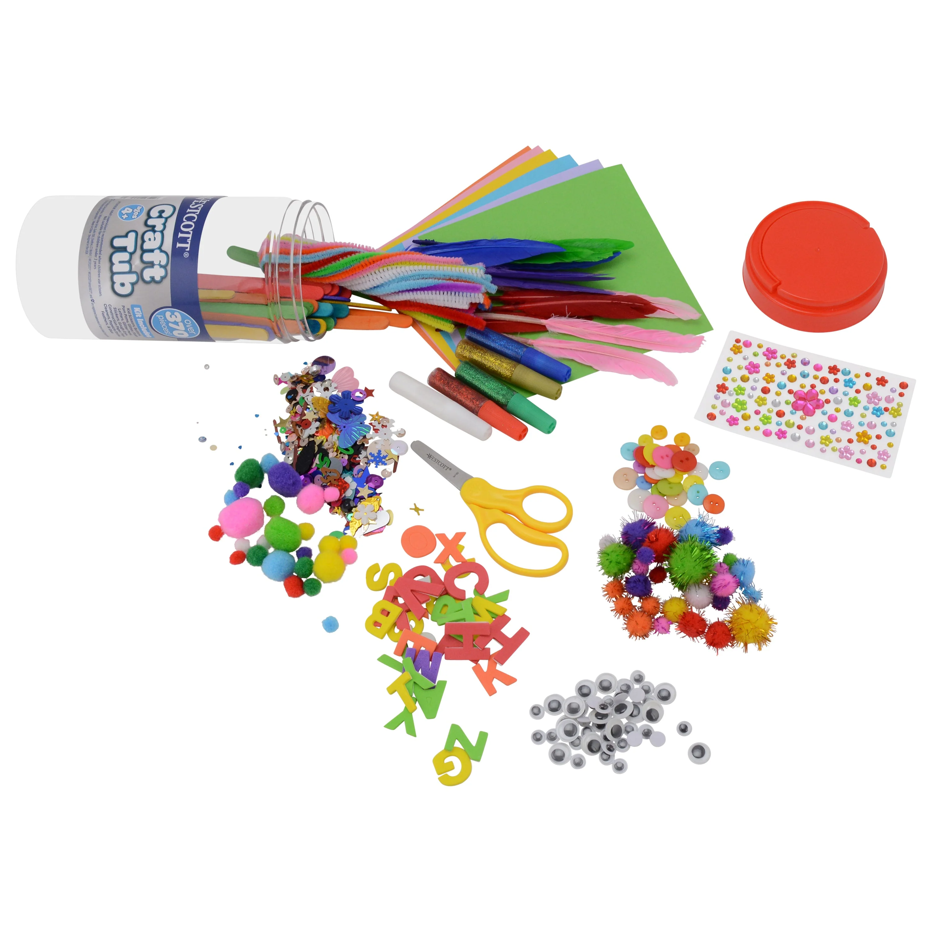 Westcott Kids Craft Tub with Over 300 Pieces (00985-PARENT) - Image 7