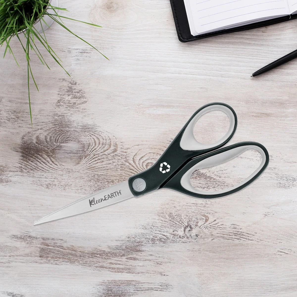Westcott 8-Inch KleenEarth Soft Handle Straight Scissors, Black/Gray (15588) - Image 5