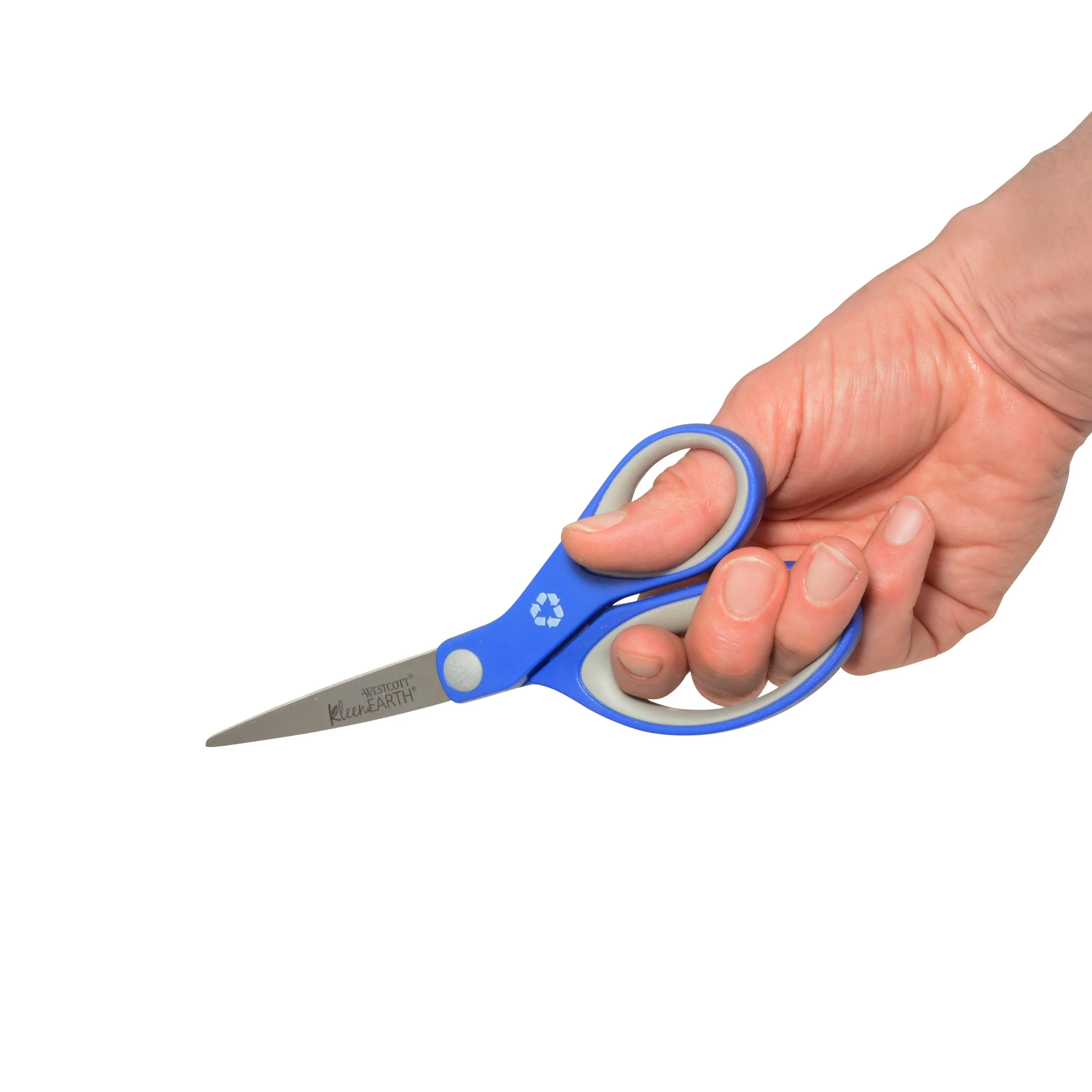 Westcott 8" KleenEarth Soft Handle Straight Scissors, Blue/Gray (15554) - Image 3