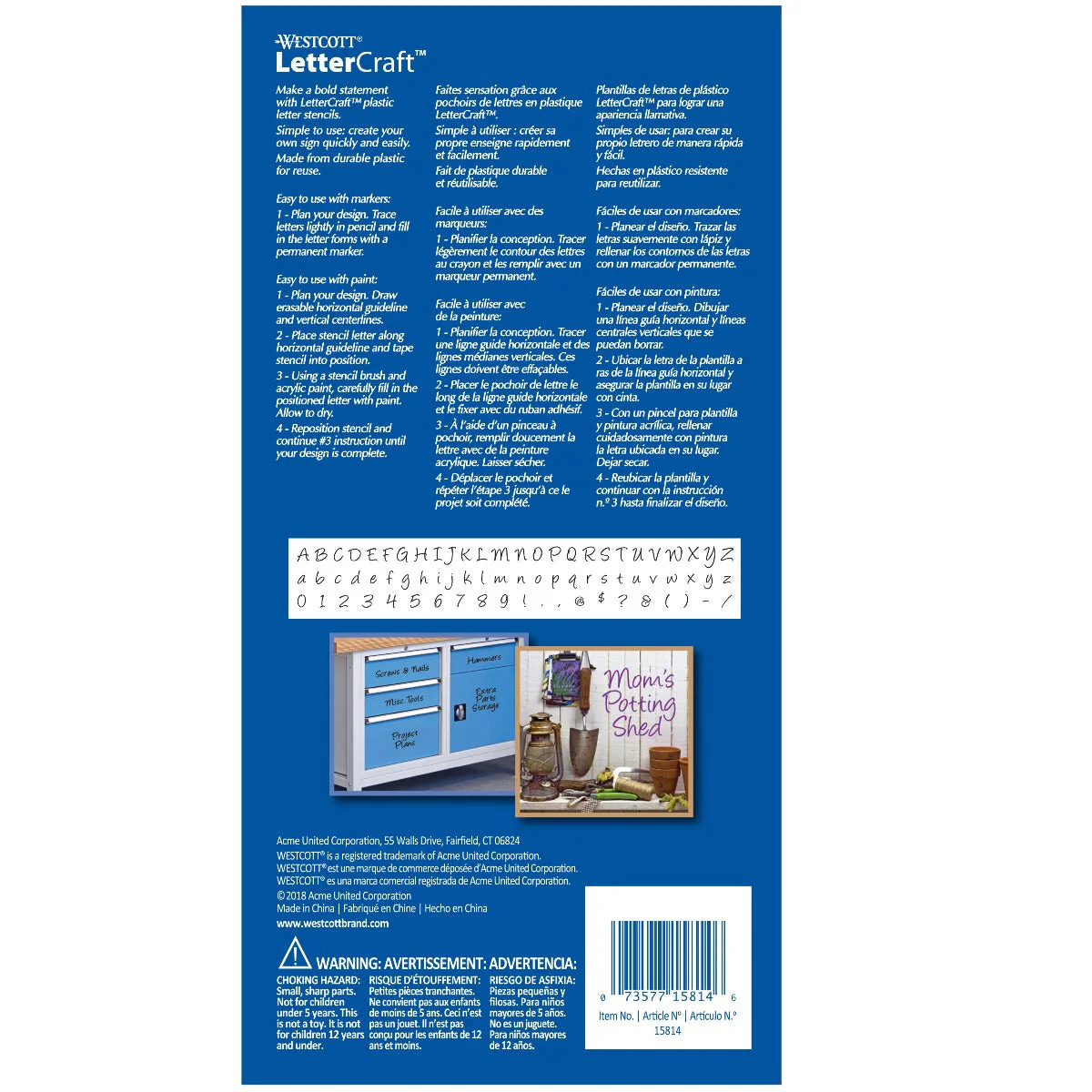 Westcott LetterCraft Lettering Stencil, Angelina Script, 3" (15814) - Image 2