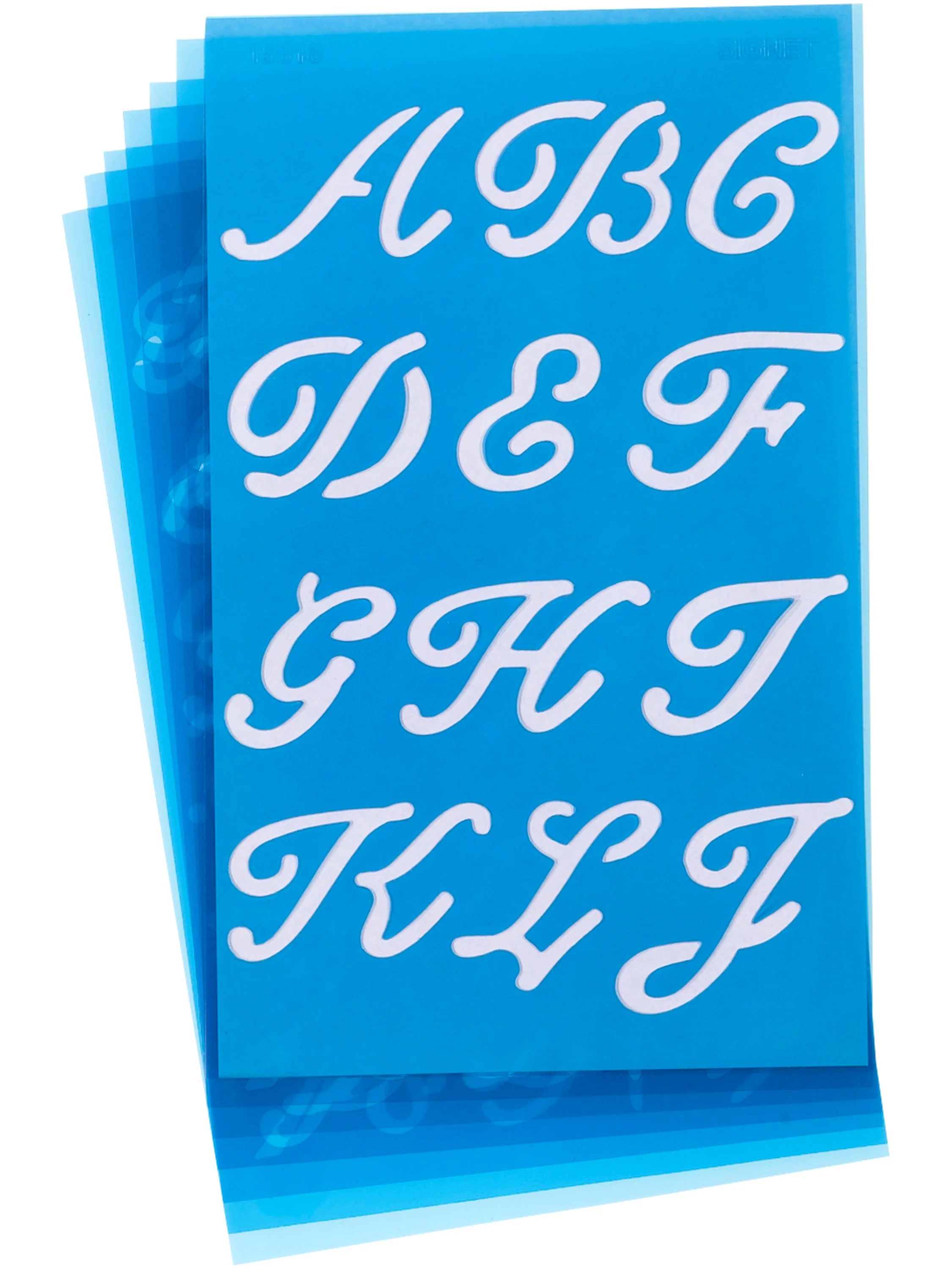 Westcott Letter Craft Lettering Stencil, Signet Script, 3/4" & 1", Transparent (15818)