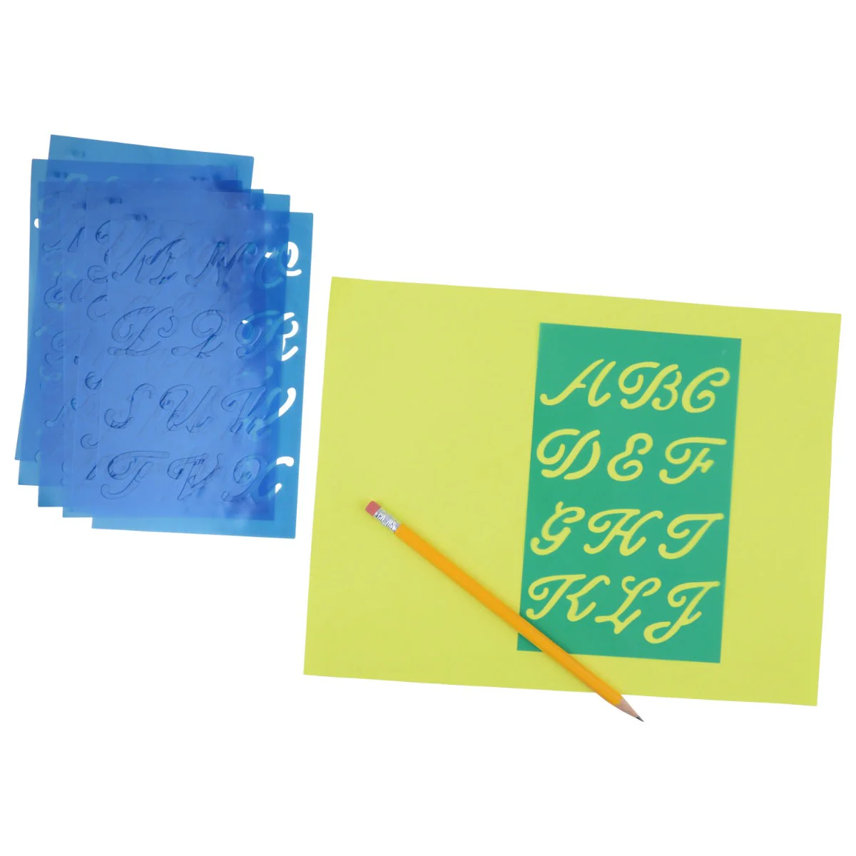 Westcott Letter Craft Lettering Stencil, Signet Script, 3/4" & 1", Transparent (15818) - Image 3