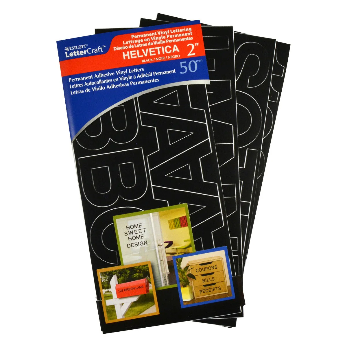 Westcott LetterCraft 2" Permanent Vinyl Lettering, Helvetica Font, Black (15852) - Image 2