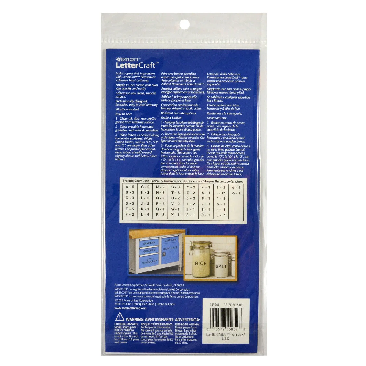 Westcott LetterCraft 2" Permanent Vinyl Lettering, Helvetica Font, Black (15852) - Image 3