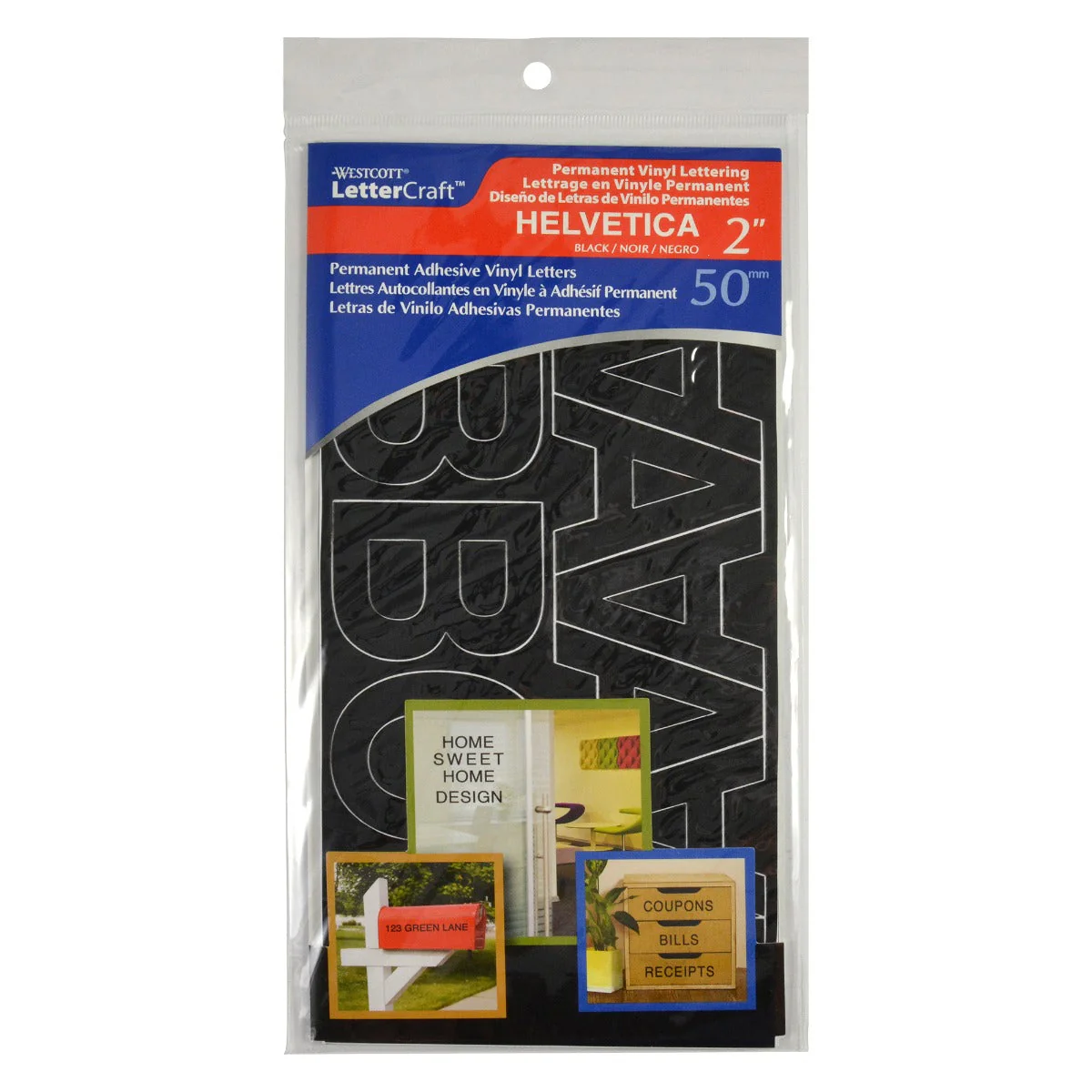 Westcott LetterCraft 2" Permanent Vinyl Lettering, Helvetica Font, Black (15852) - Image 4