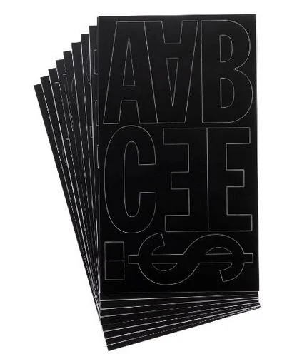 Westcott LetterCraft Permanent Vinyl Lettering Franklin Gothic 4-Inch, Black (15854)