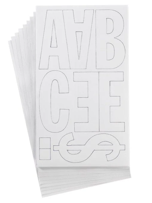 Westcott LetterCraft Permanent Vinyl Lettering Franklin Gothic 4-Inch, White (15864)