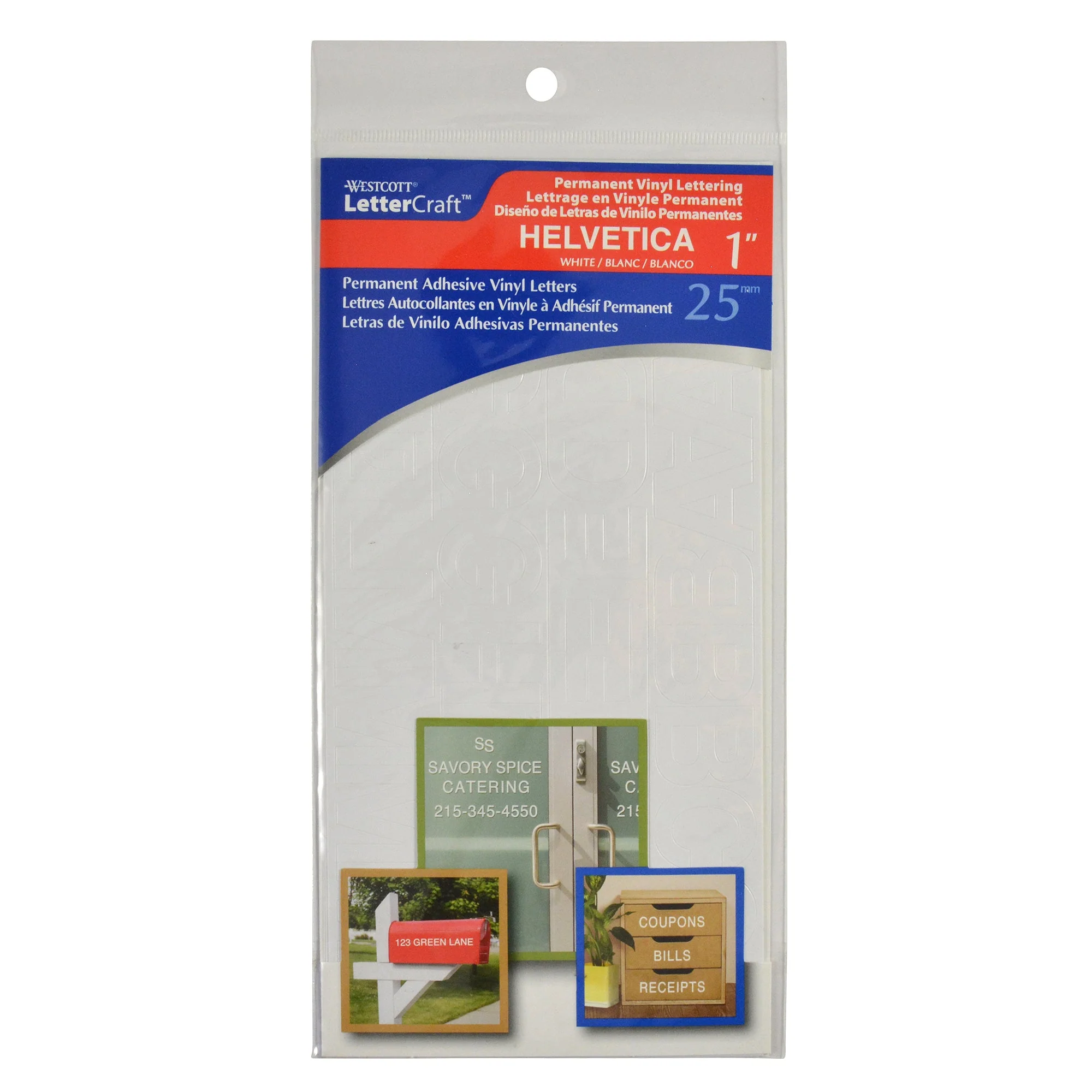 Westcott LetterCraft Permanent Vinyl Lettering Helvetica 1-Inch, White (15861) - Image 3