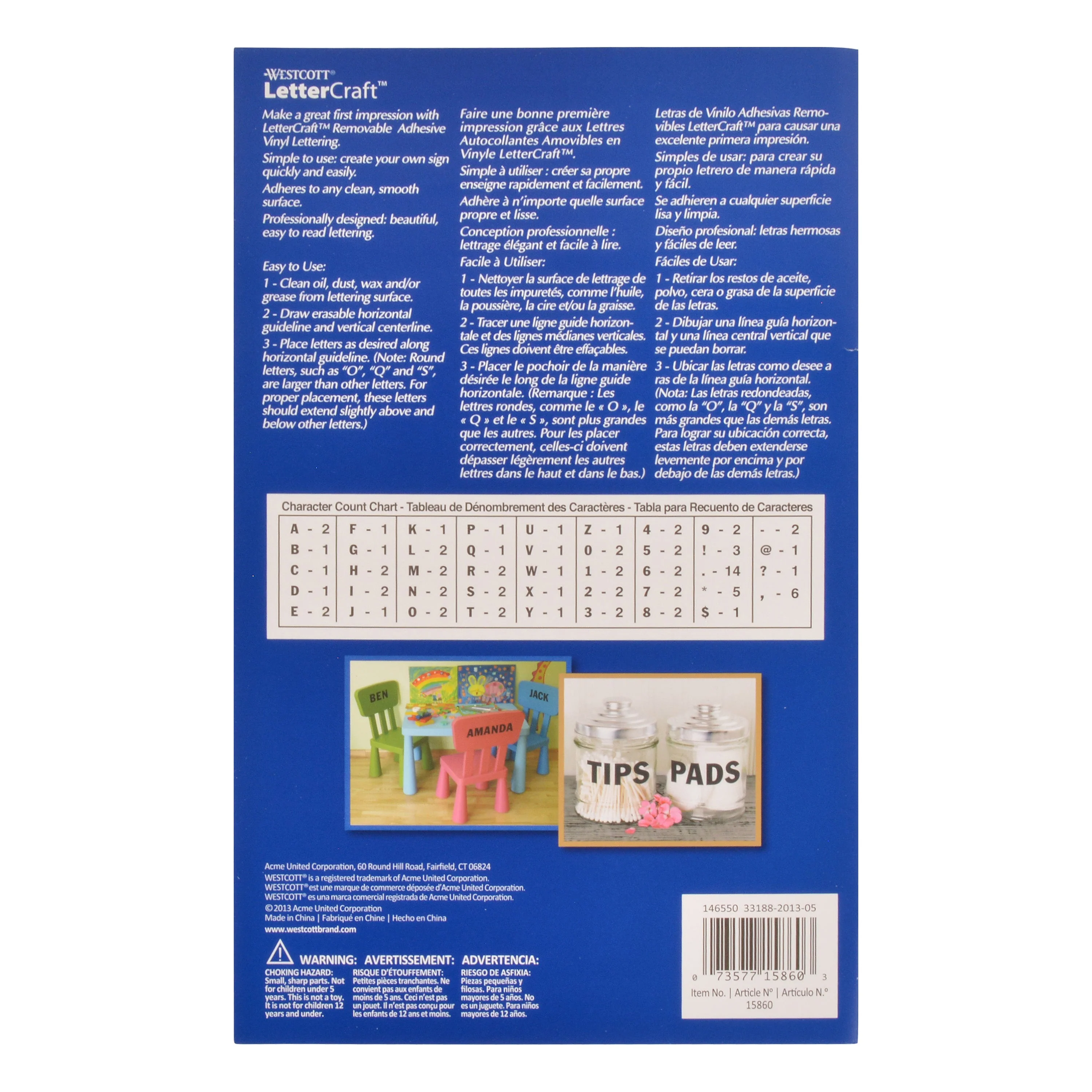 Westcott LetterCraft Removable Vinyl Letters, Number and Symbols, Black, Franklin Gothic Font, 6-Inch (15860) - Image 3
