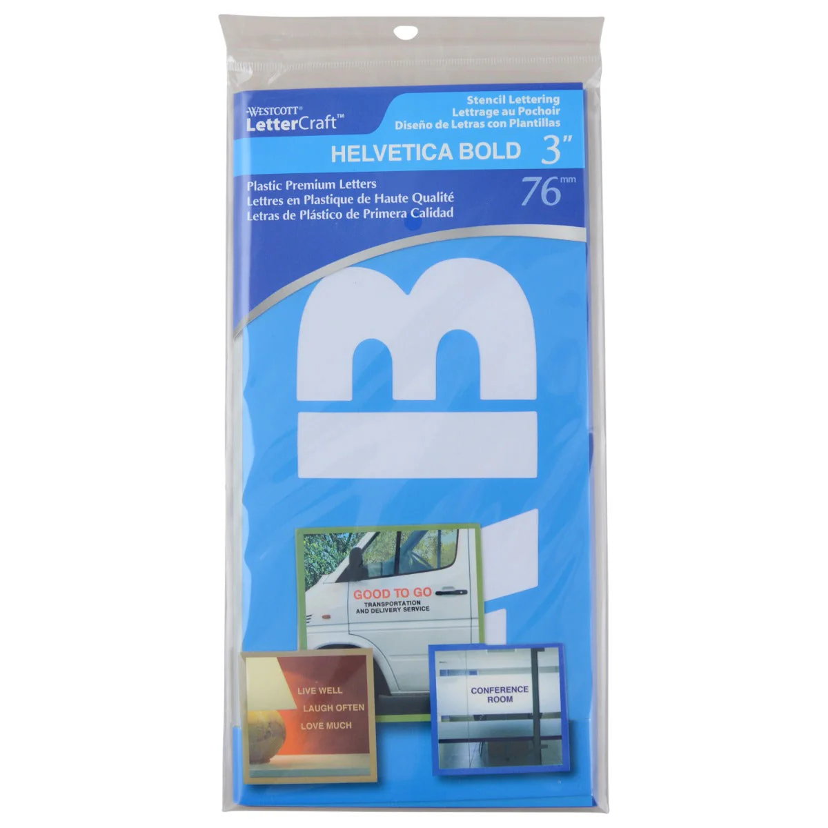 Westcott LetterCraft Stencils 3" Capital Letters, Helvetica Bold Font (15832) - Image 7