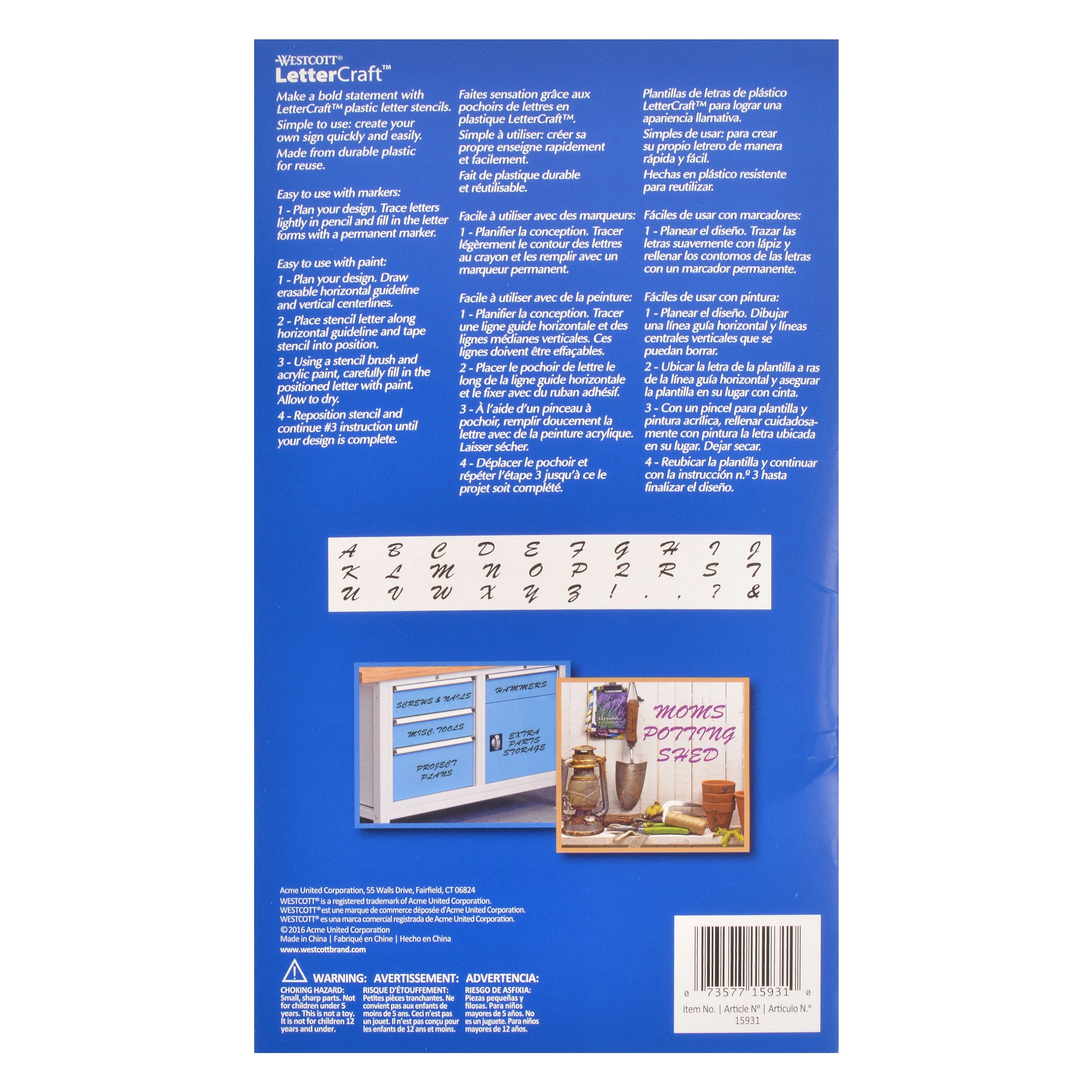 Westcott LetterCraft Stencils Brush 6" (15931) - Image 4