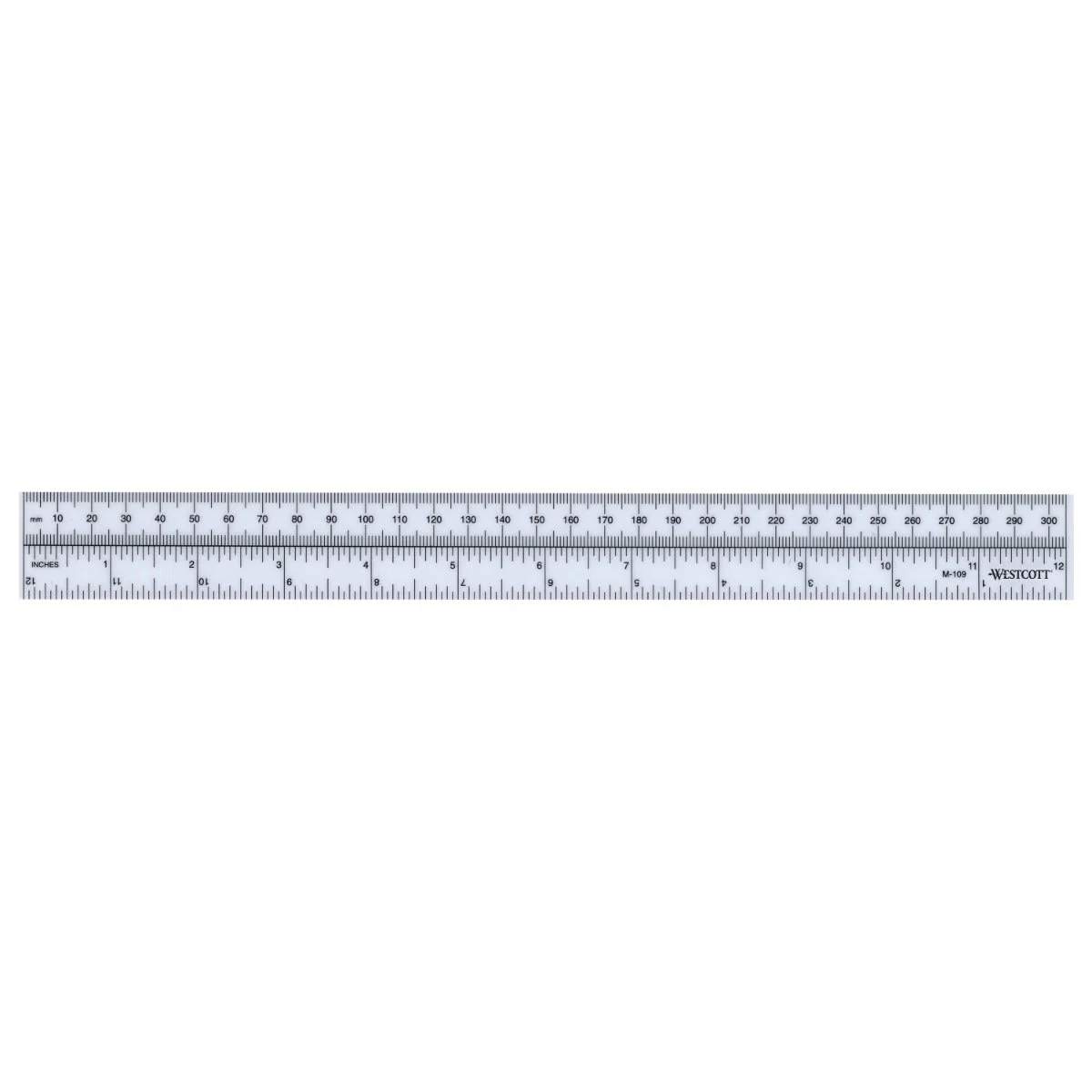 Westcott Metric/Inch Ruler, 30cm, 12", Opaque (M-109)