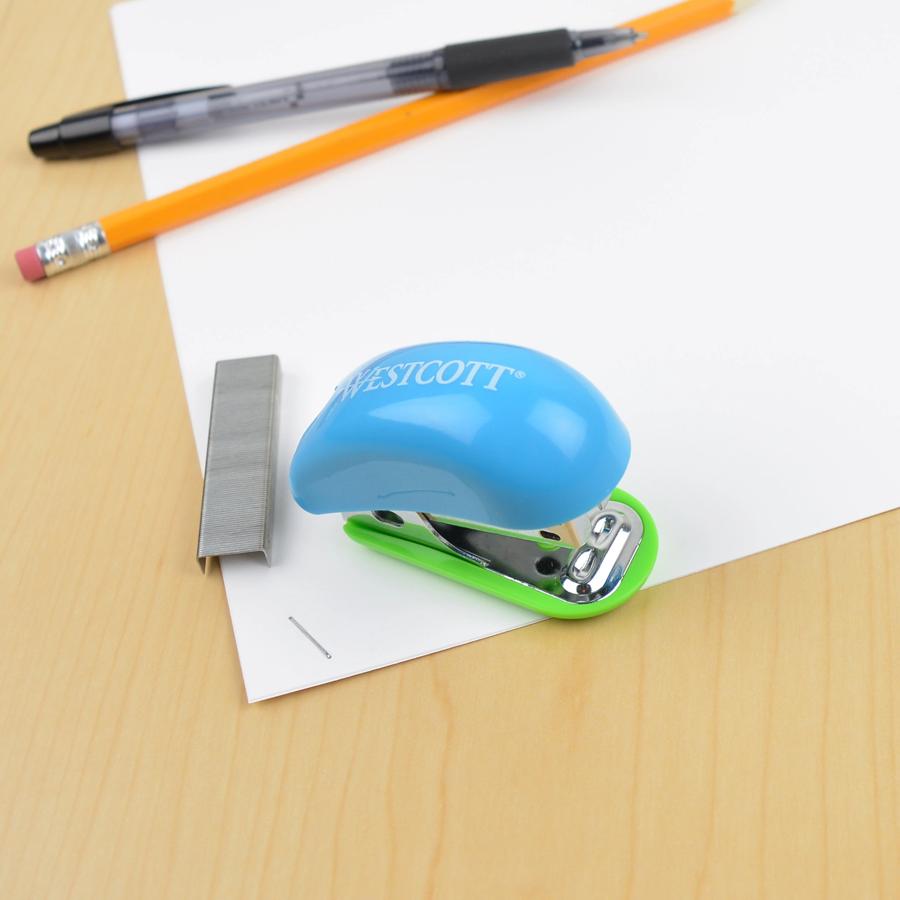 Westcott Mini Anti-Microbial Stapler with Staples, Assorted Colors (14218-PARENT) - Image 3