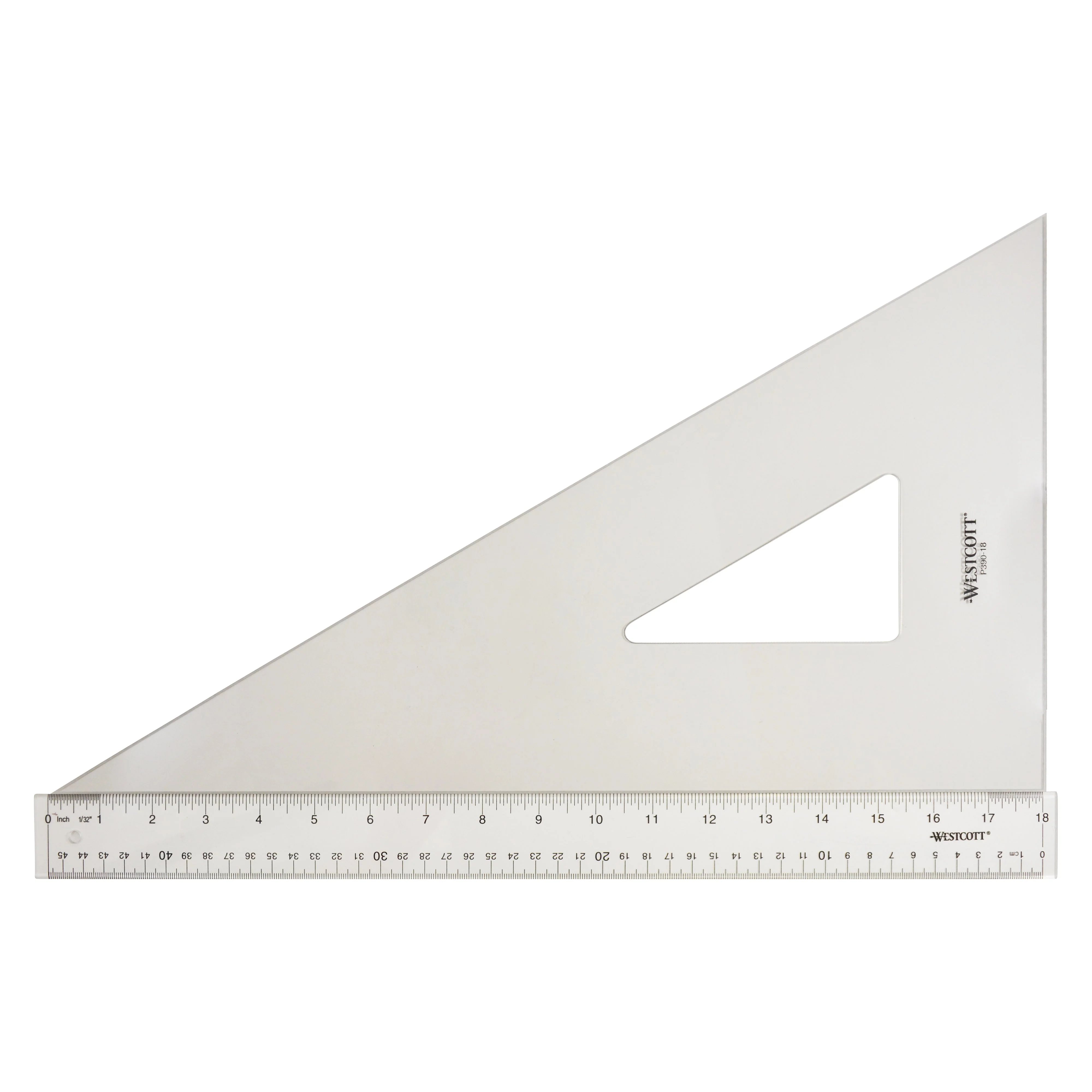 Westcott Professional Triangle, 18", 30/60 Degree, Transparent (P390-18)
