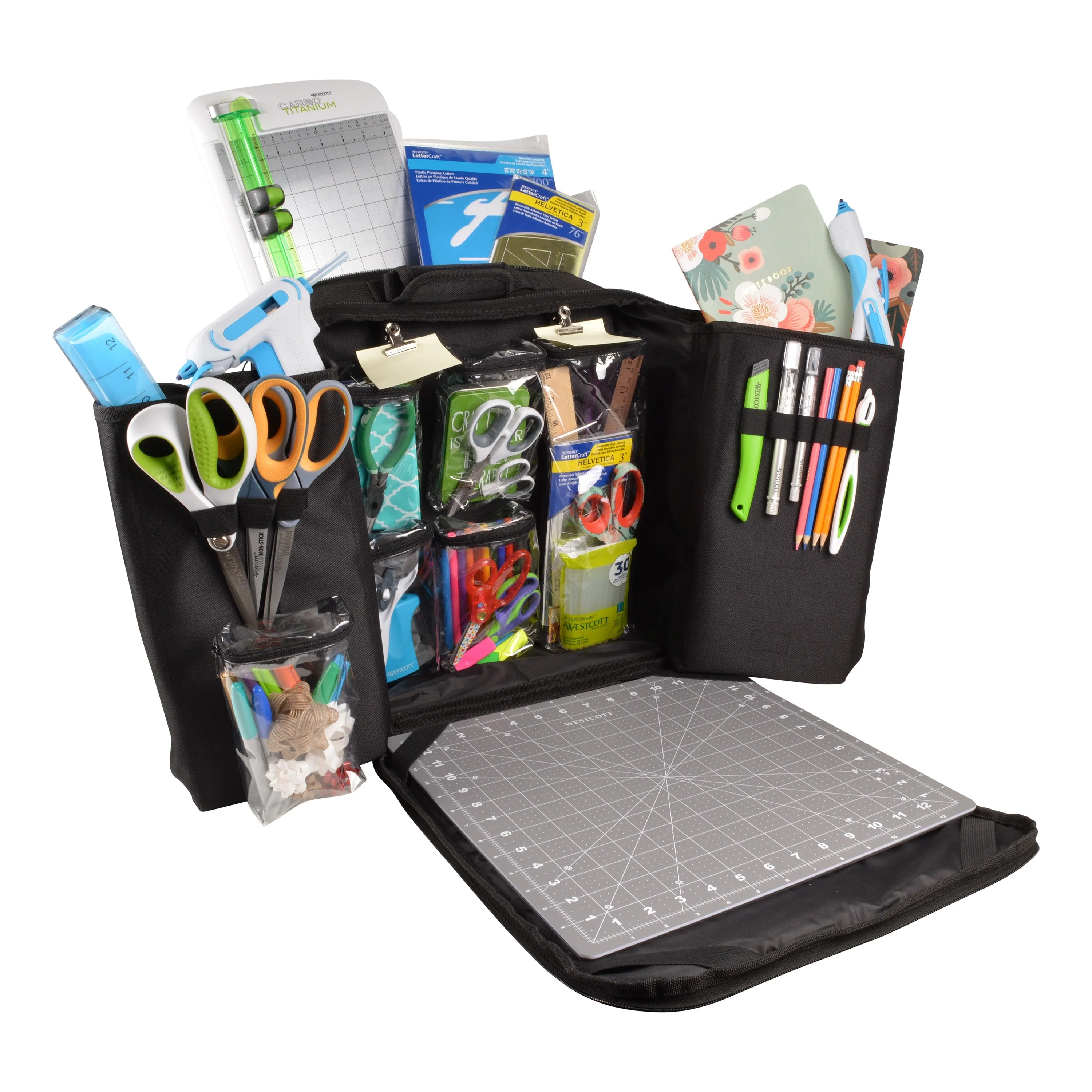 Westcott ProjectMate Traveling WorkStation, Black with Side Pattern (17282) - Image 8